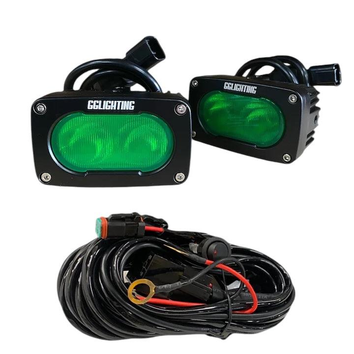 Photo of GP10 Offroad LED Pod Bundle Green With Free Wiring Harness by GGLighting - Premium for UTVs / Side by Sides