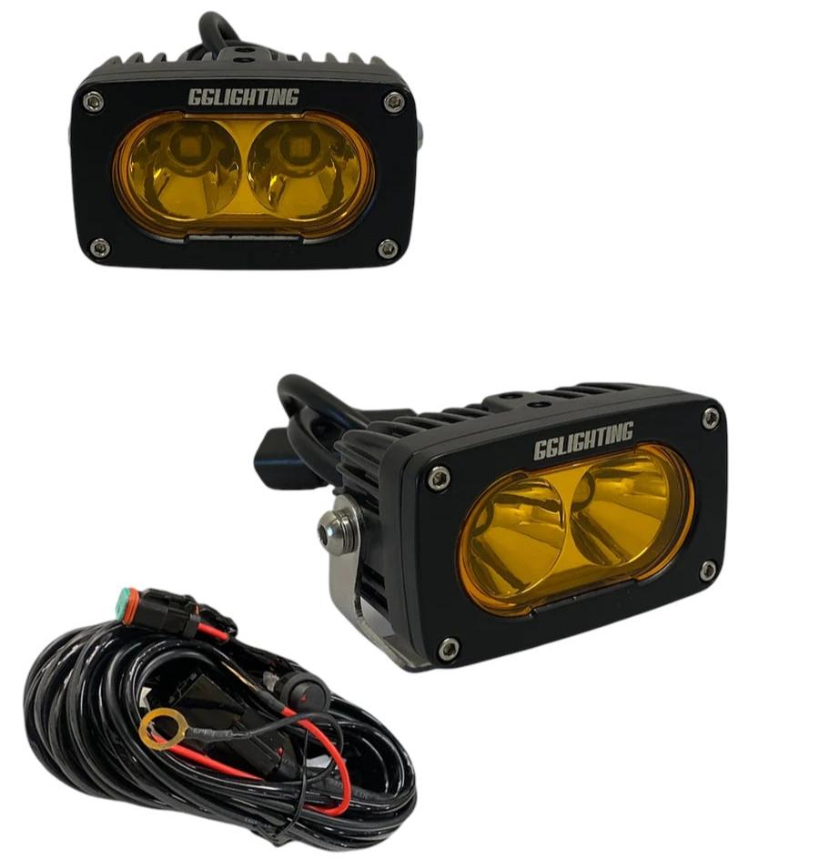 Photo of GP10 Offroad LED Pod Bundle Amber With Free Wiring Harness by GGLighting - Premium for UTVs / Side by Sides