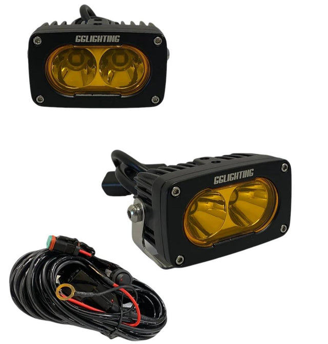 Photo of GP10 Offroad LED Pod Bundle Amber With Free Wiring Harness by GGLighting - Premium for UTVs / Side by Sides