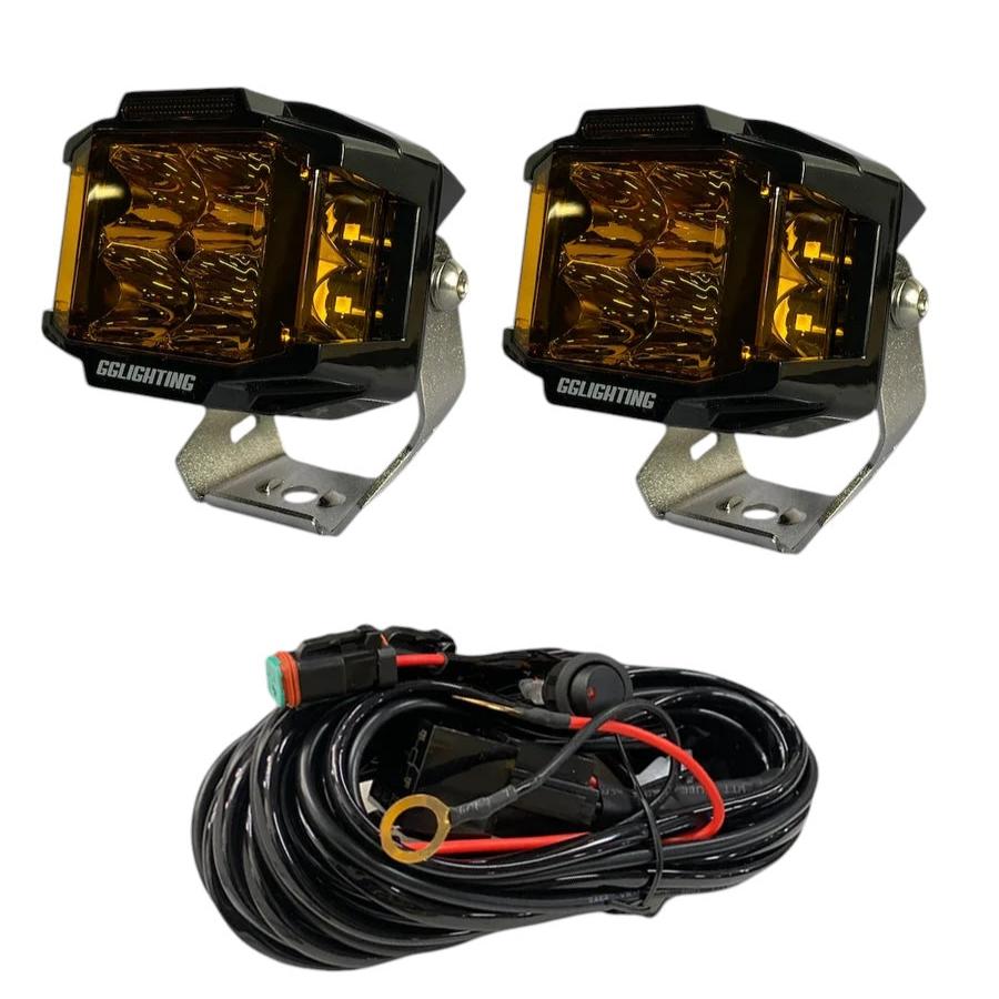 Photo of Amber CB30 Pod Bundle With Wiring Harness by GGLighting - Premium Light Pods for UTVs / Side by Sides