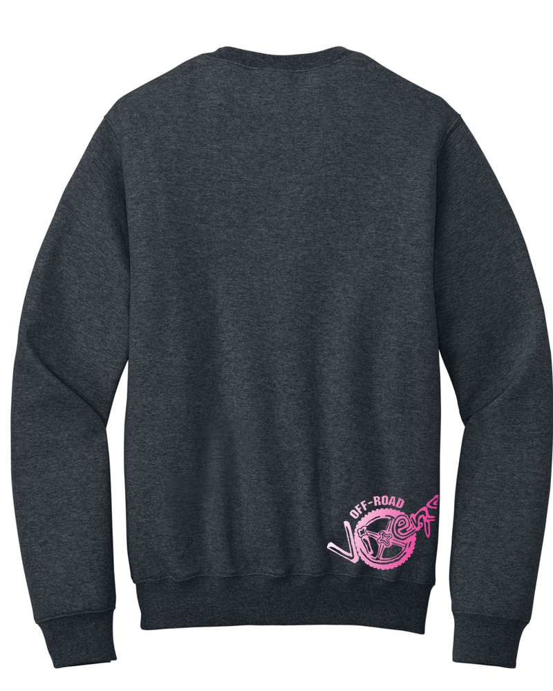 Photo of Pink Ribbon Unisex Pocket Crew Sweatshirt by OFF-ROAD VIXENS CLOTHING CO. - Premium Apparel & Accessories for UTVs / Side by Sides