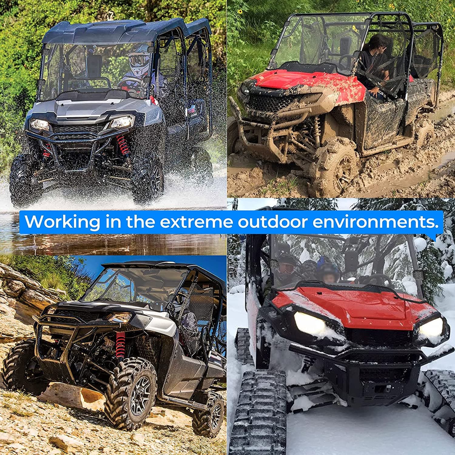 Photo of Kemimoto Front Windshield Polycarbonate for Pioneer 700/ 700-4 (2014-2025) by Kemimoto - Premium for UTVs / Side by Sides