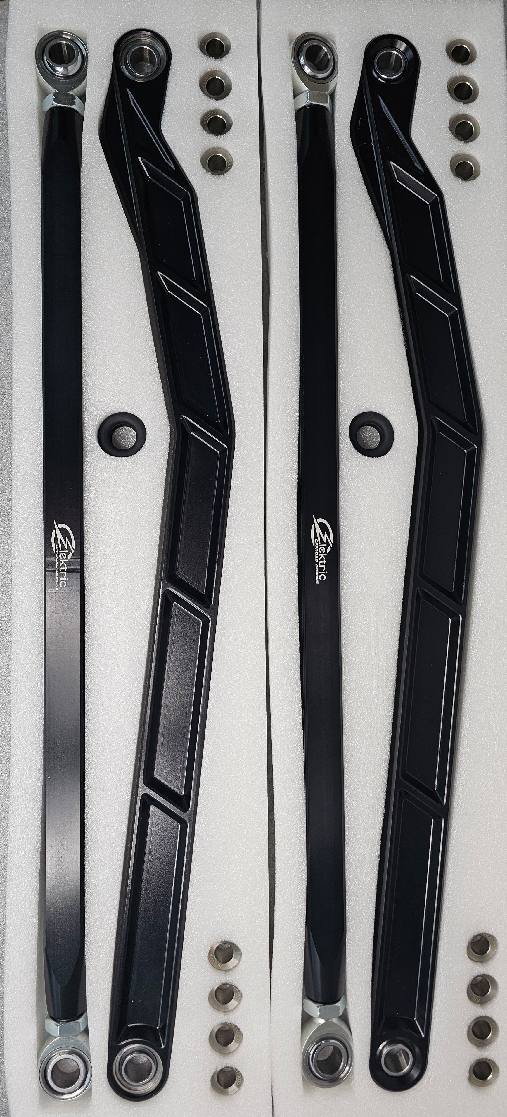 Photo of 2022 to Current Polaris RZR Pro R, Pro S, Turbo R High Clearance Radius Rods in Black Finish by Elektric Offroad - Premium 2022 to Current Polaris RZR Pro R, Pro S, Turbo R High Clearance Radius Rods in Black Finish for UTVs / Side by Sides