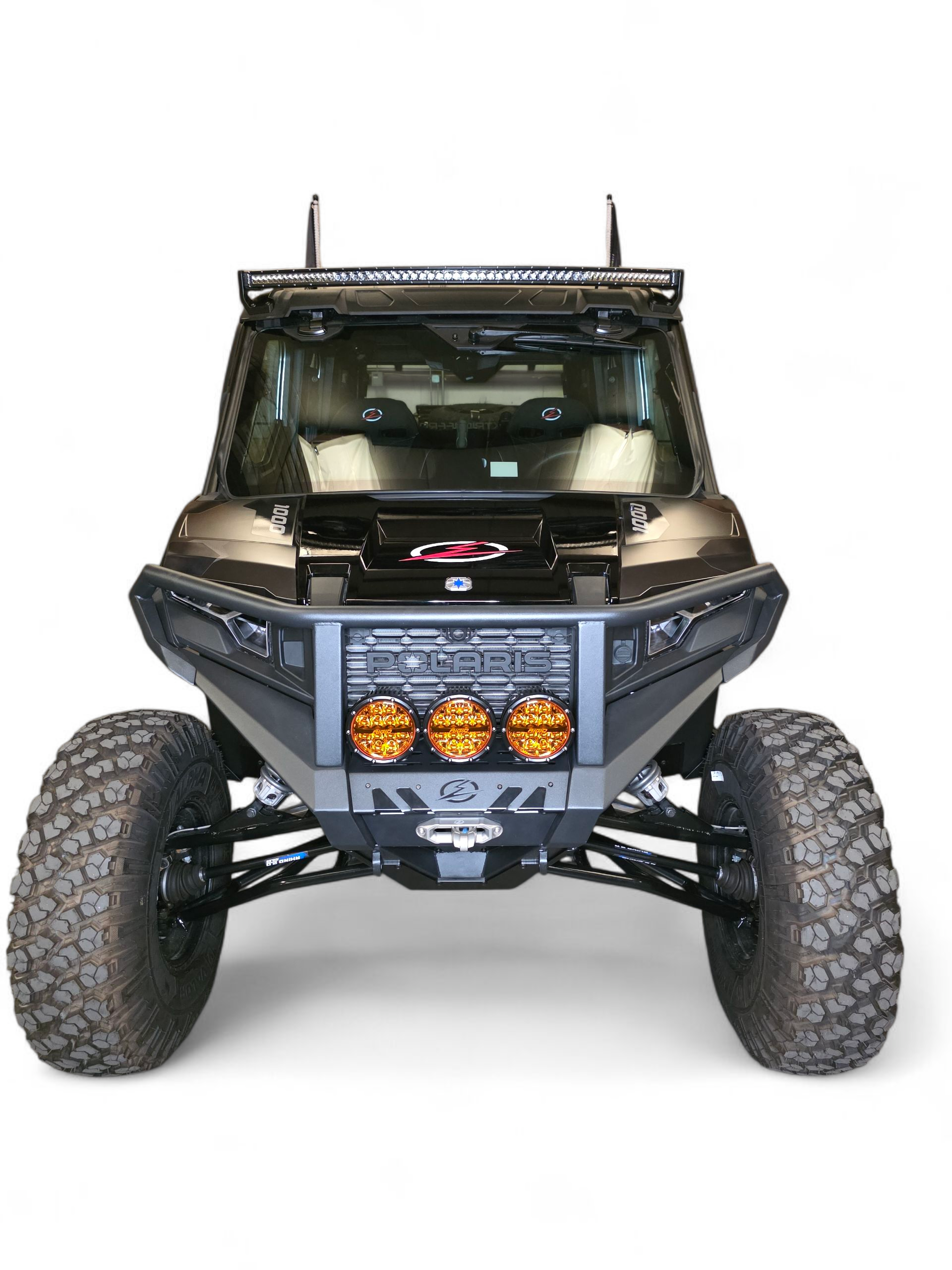 Photo of 2024+ Polaris Xpedition HDX Front Winch Bumper with Brush Guard by Elektric Offroad - Premium for UTVs / Side by Sides