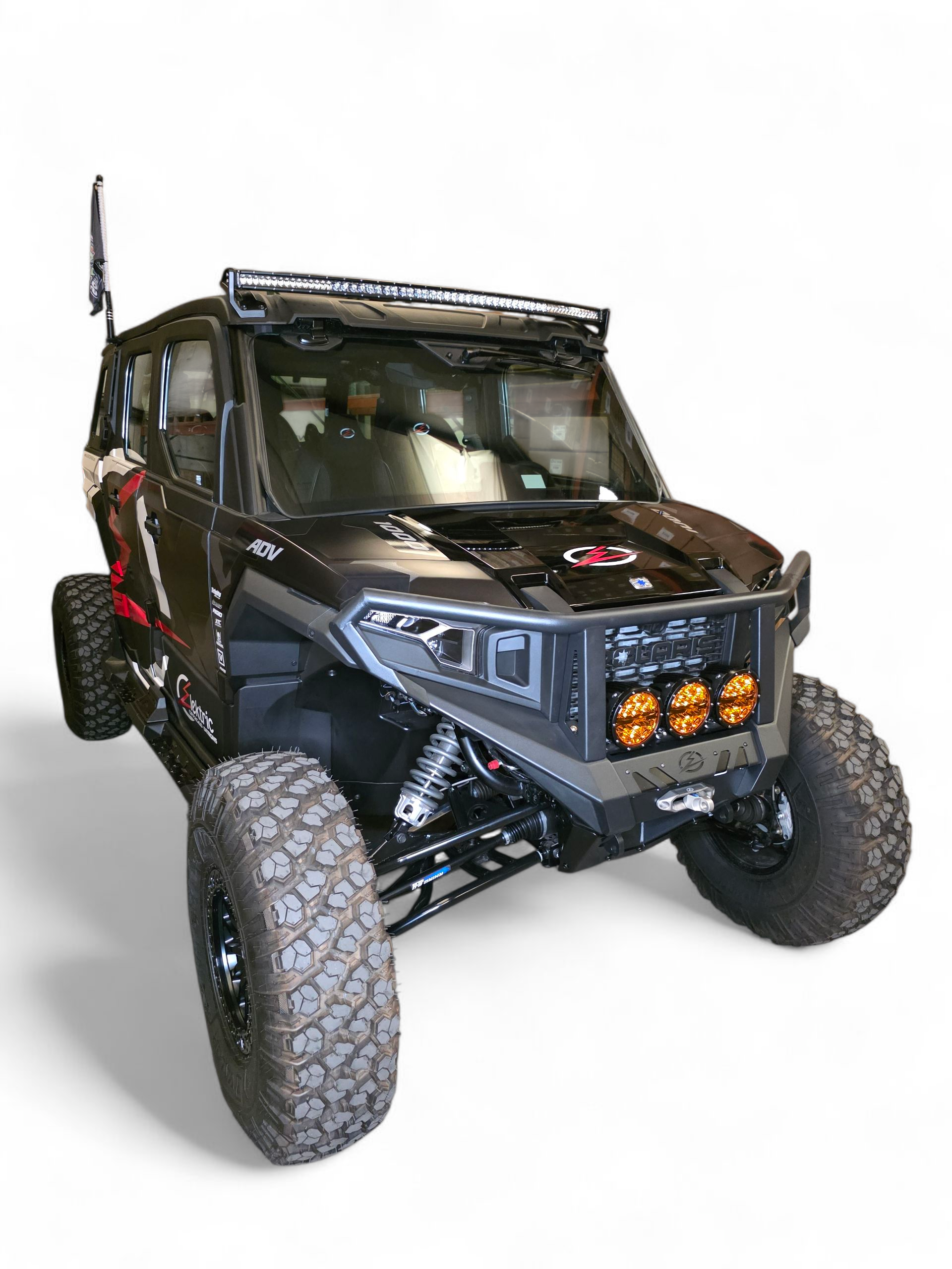Photo of 2024+ Polaris Xpedition HDX Front Winch Bumper with Brush Guard by Elektric Offroad - Premium for UTVs / Side by Sides