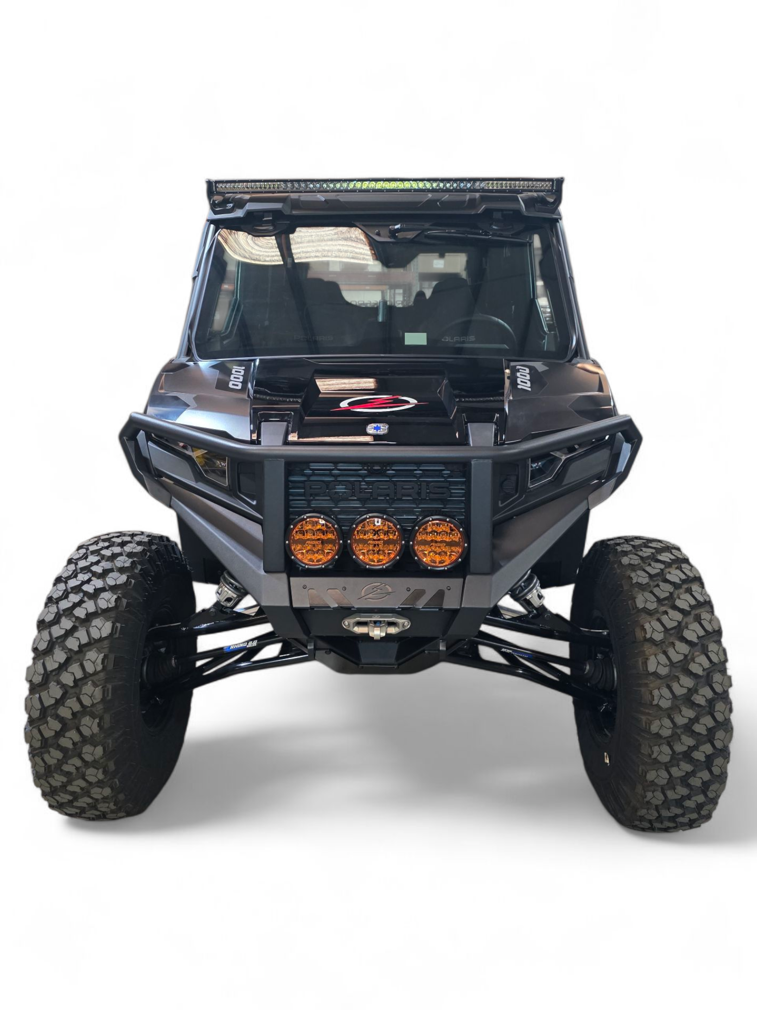 Photo of 2024+ Polaris Xpedition HDX Front Winch Bumper with Brush Guard by Elektric Offroad - Premium for UTVs / Side by Sides