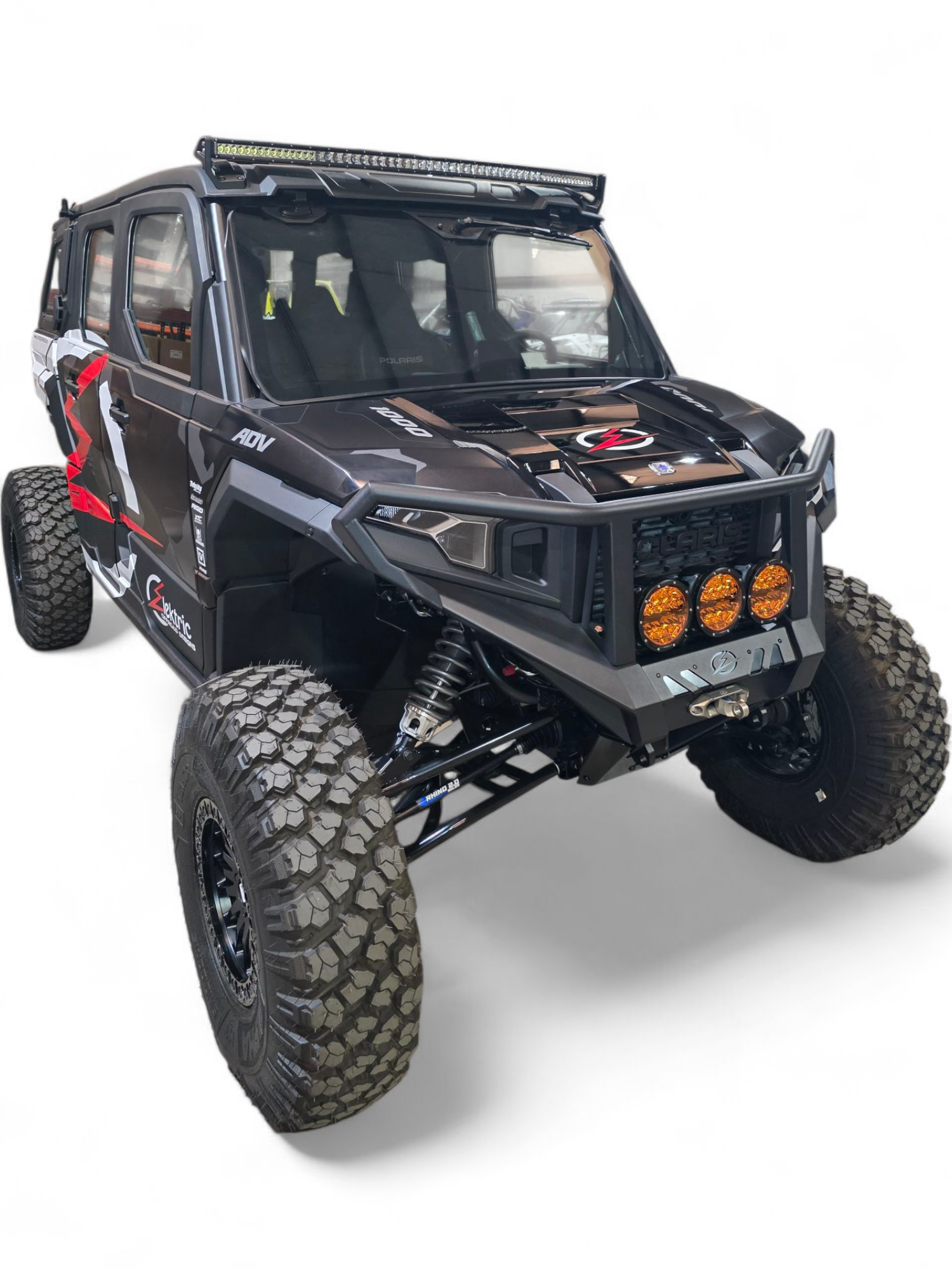 Photo of 2024+ Polaris Xpedition HDX Front Winch Bumper with Brush Guard by Elektric Offroad - Premium for UTVs / Side by Sides