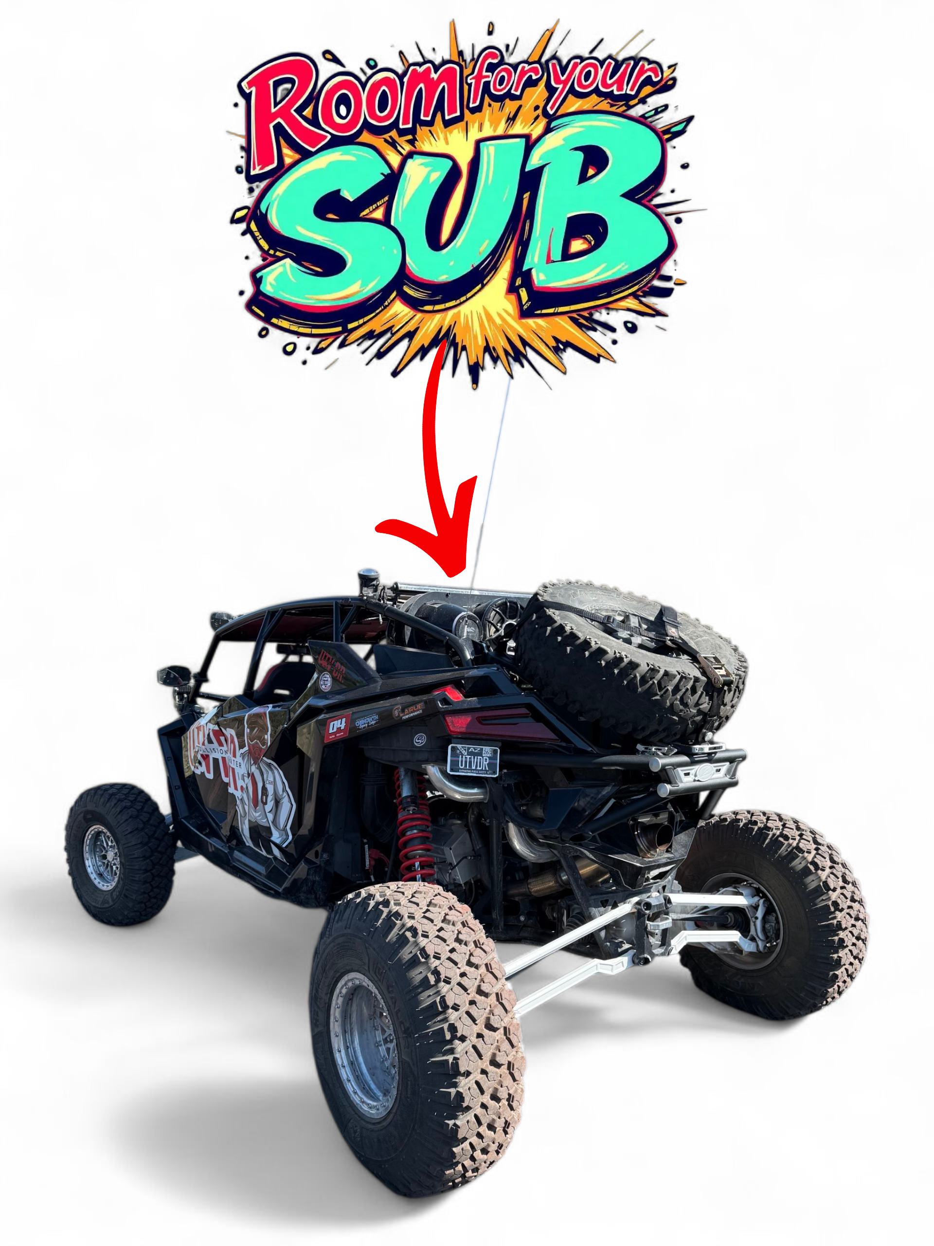 Photo of 2022+ Polaris RZR Pro R Amp Rear Tire Rack Rear Bumper Combo by Elektric Offroad - Premium for UTVs / Side by Sides