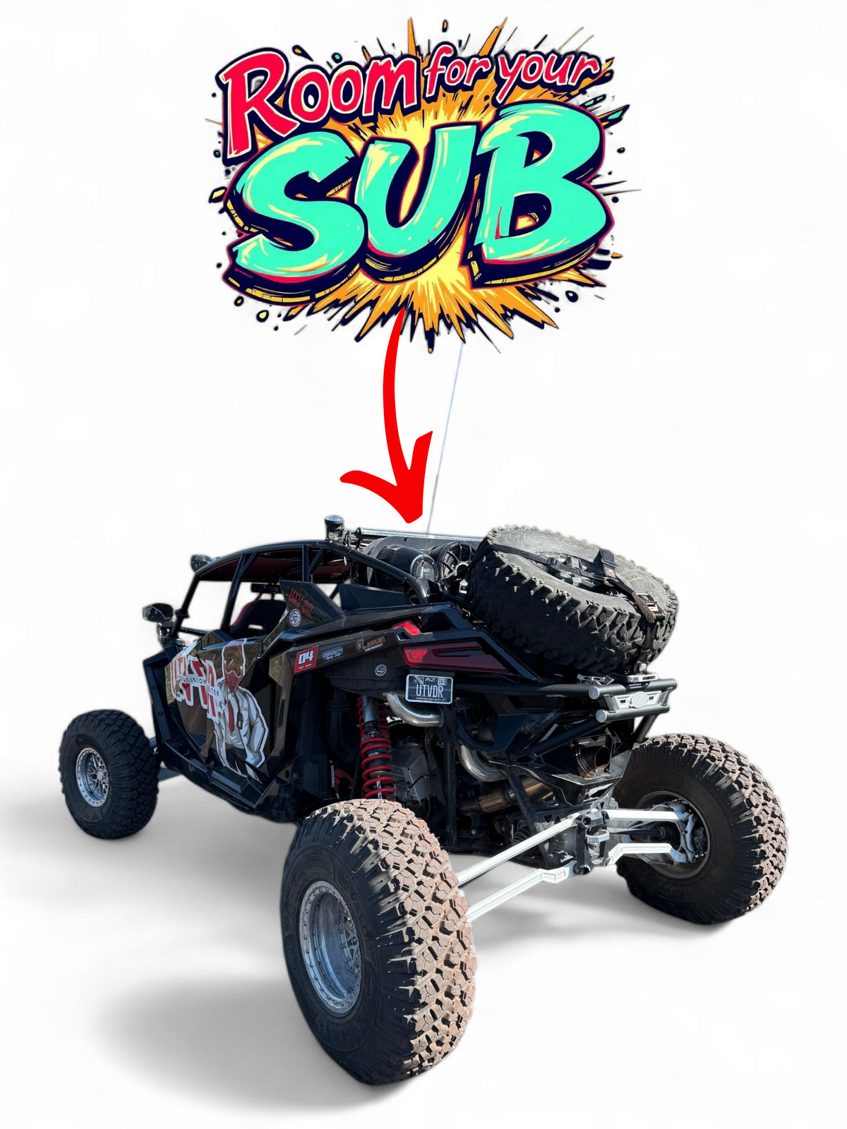 2022+ Polaris RZR Pro R Amp Style Spare Tire Rack Rear Bumper Combo