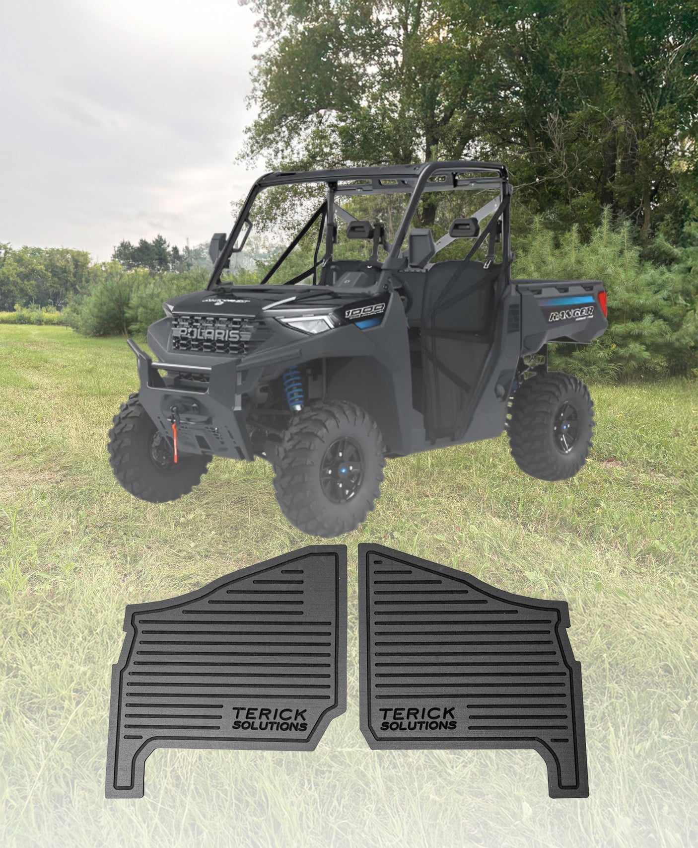 Polaris Ranger 1000 Rubber Floor Mats - Custom Fit + Insulation (2018-Current)