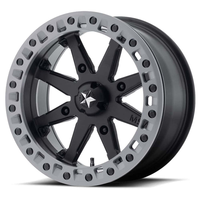 Photo of MSA M31 LOK2 Beadlock Wheel - Satin Black Matte Gray Ring by MSA Offroad Wheels - Premium for UTVs / Side by Sides