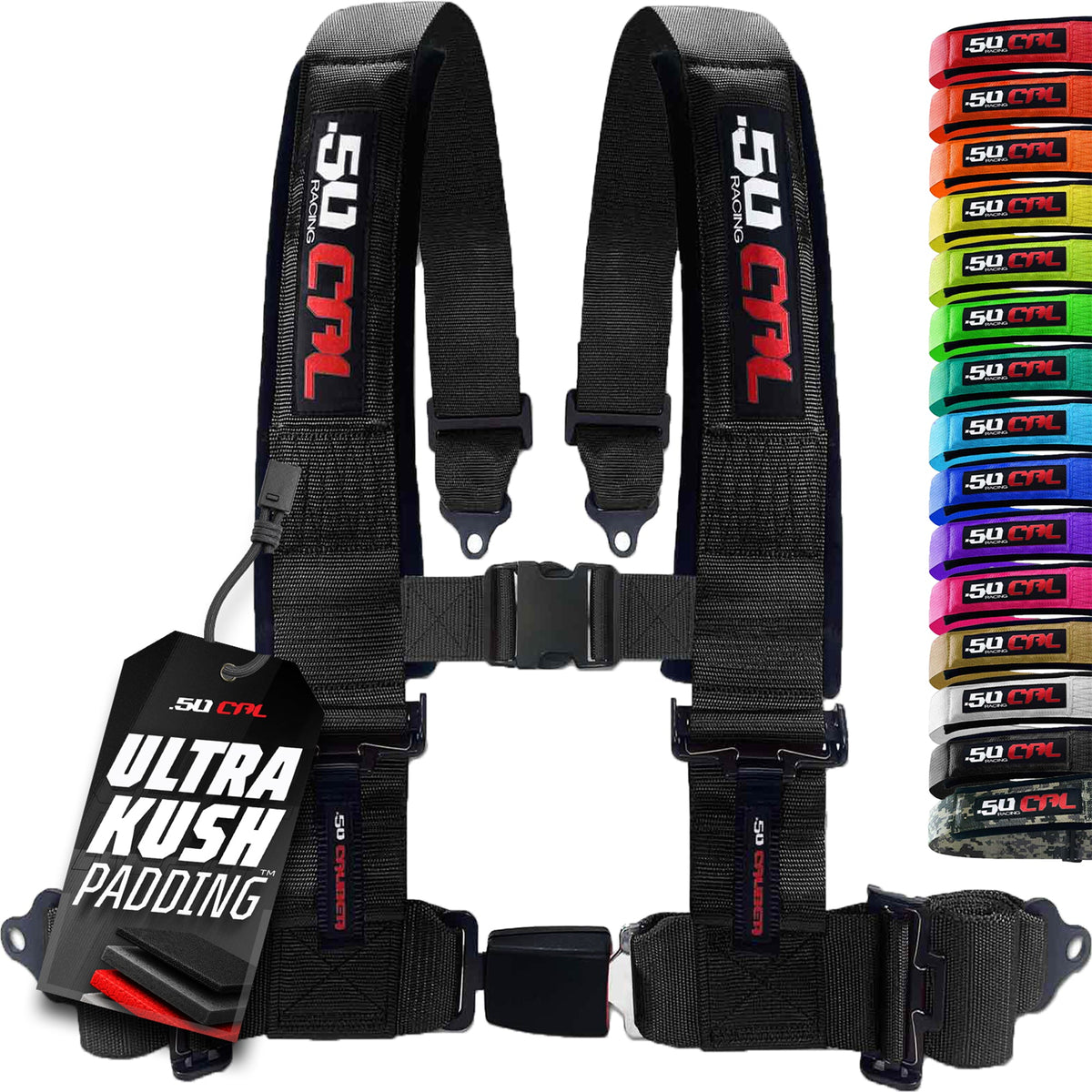 4-Point UTV Harness with Push-Button Release | 50 Caliber Racing