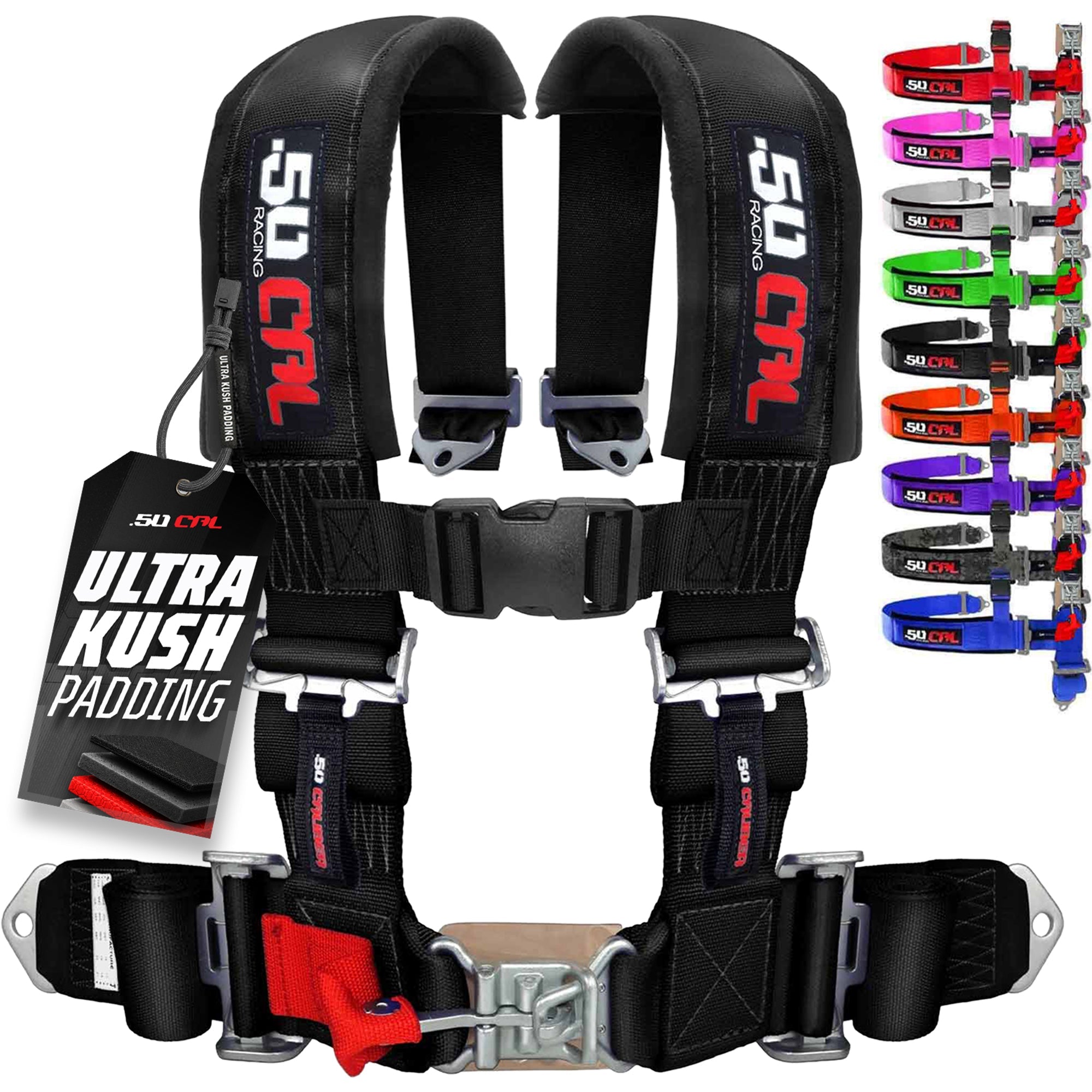 50 Caliber Racing 2" 4-Point UTV Harness - Latch & Link Quick Release