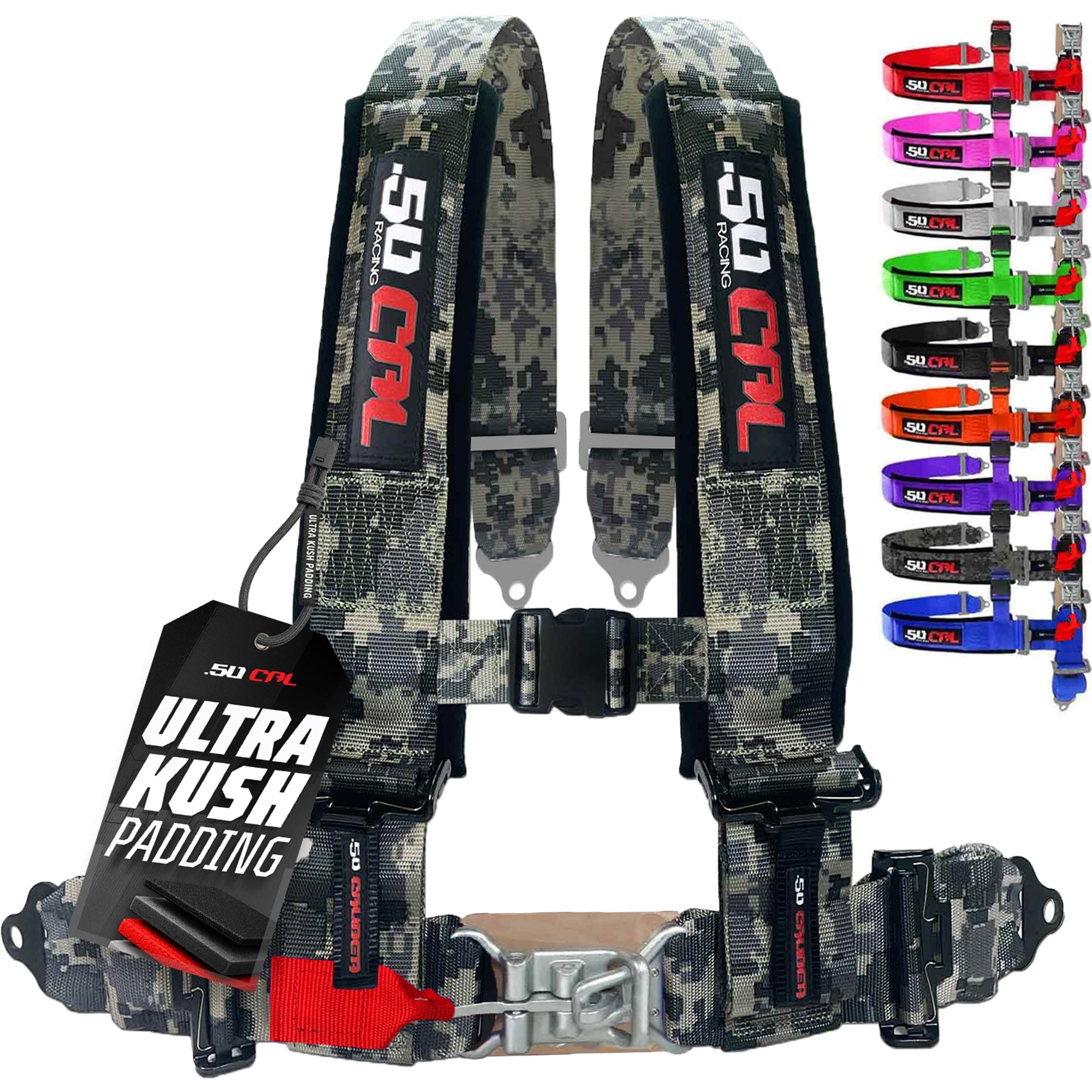 50 Caliber Racing 2" 4-Point UTV Harness - Latch & Link Quick Release