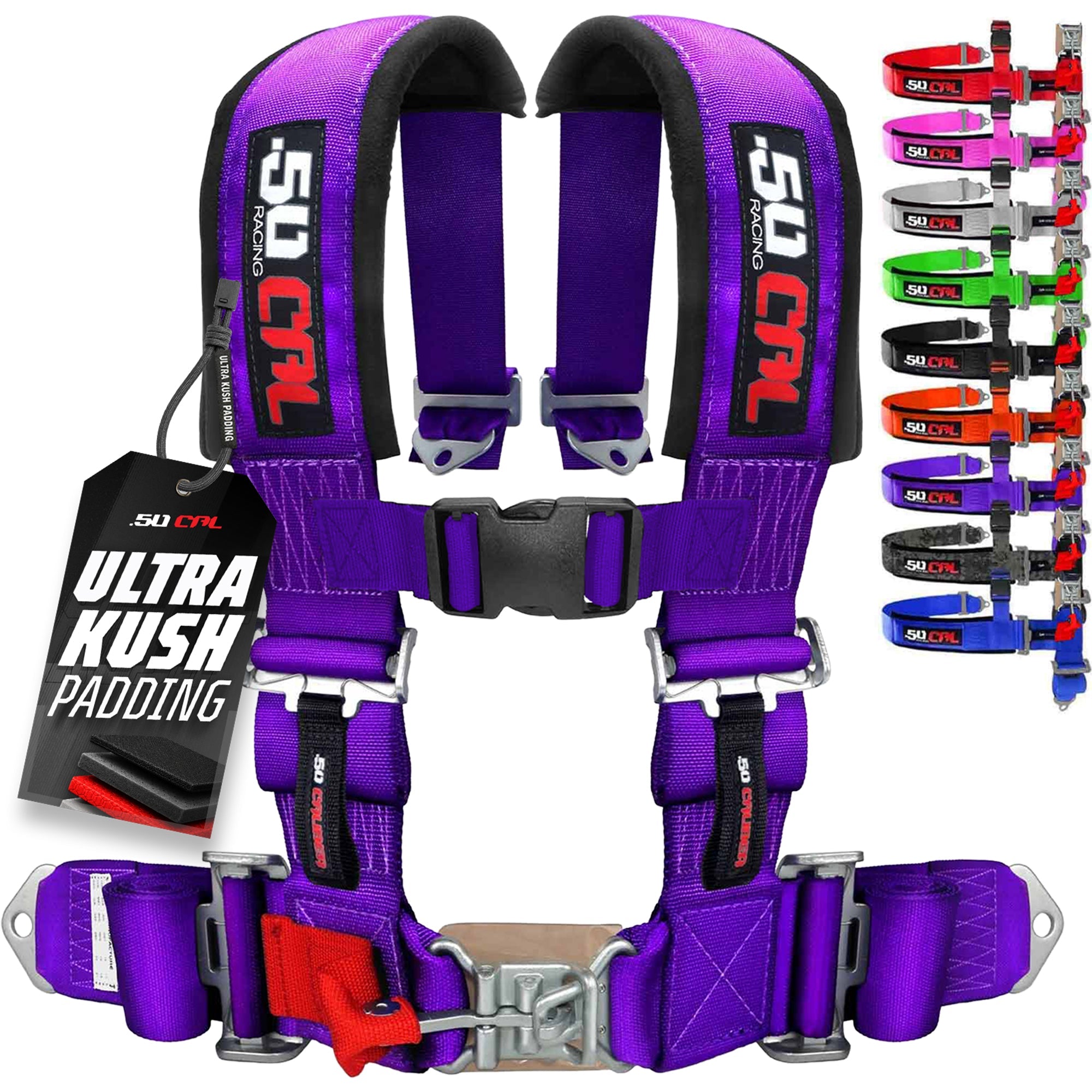 50 Caliber Racing 3" 4-Point UTV Harness | Latch & Link Quick Release | 9 Colors