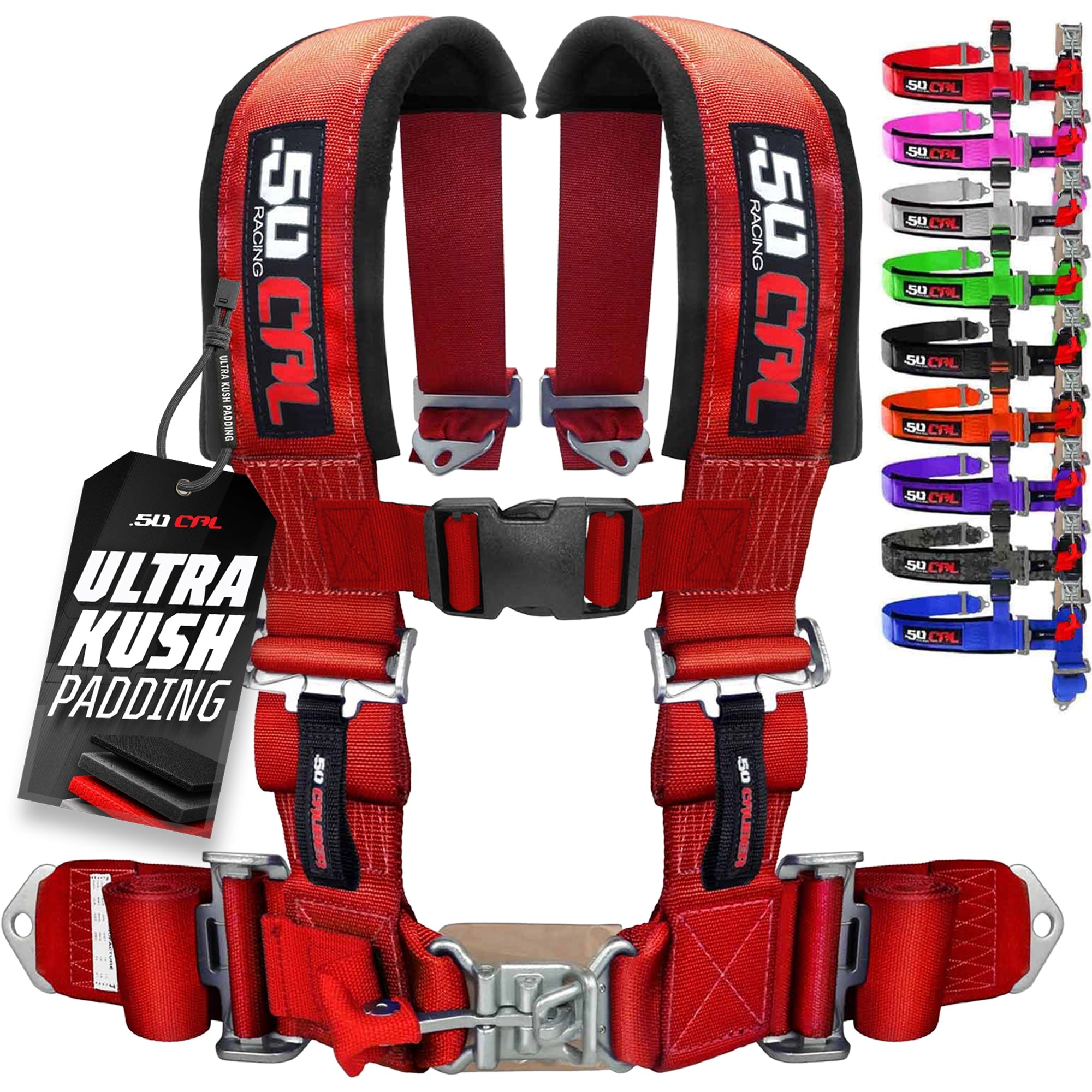 50 Caliber Racing 3" 4-Point UTV Harness | Latch & Link Quick Release | 9 Colors