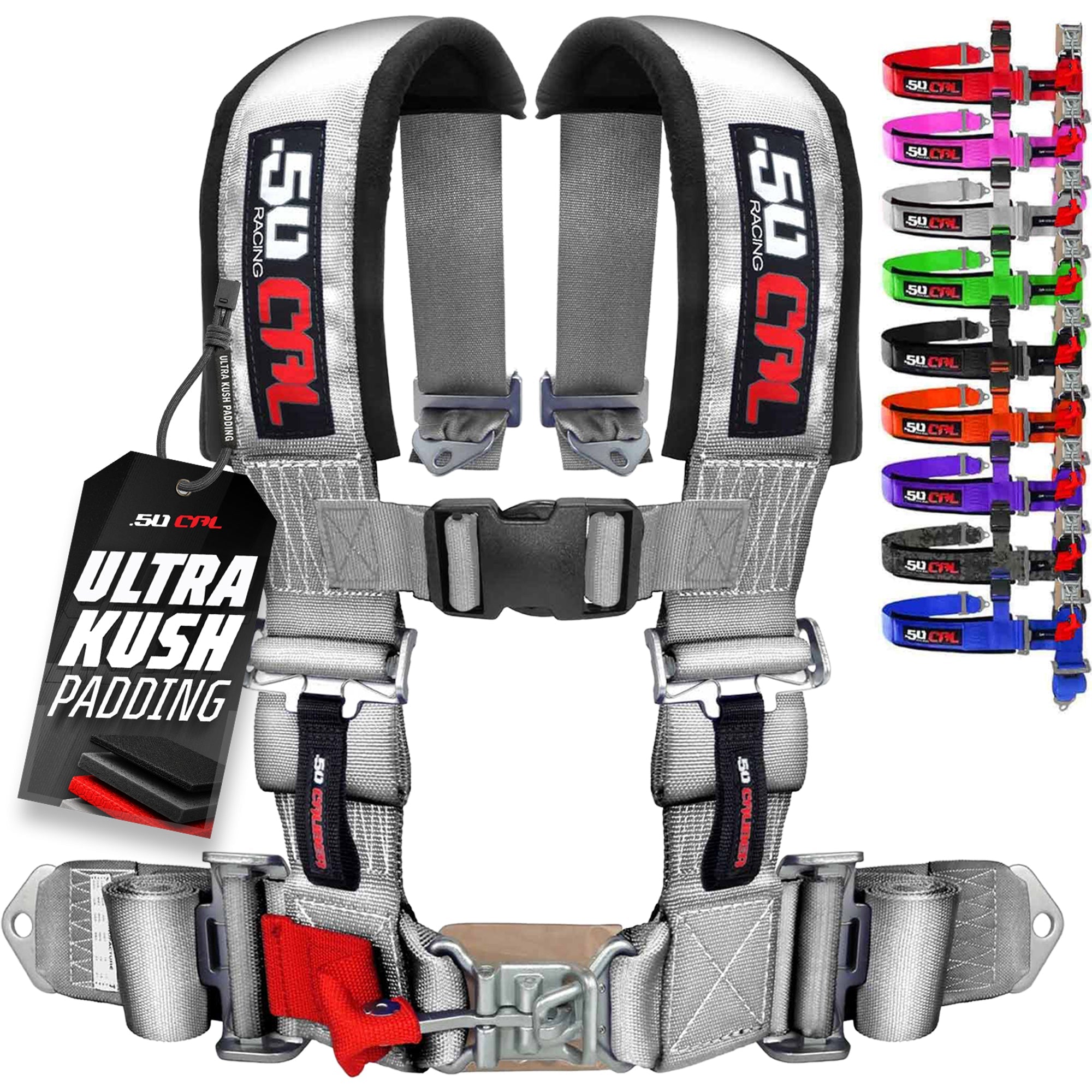 50 Caliber Racing 3" 4-Point UTV Harness | Latch & Link Quick Release | 9 Colors