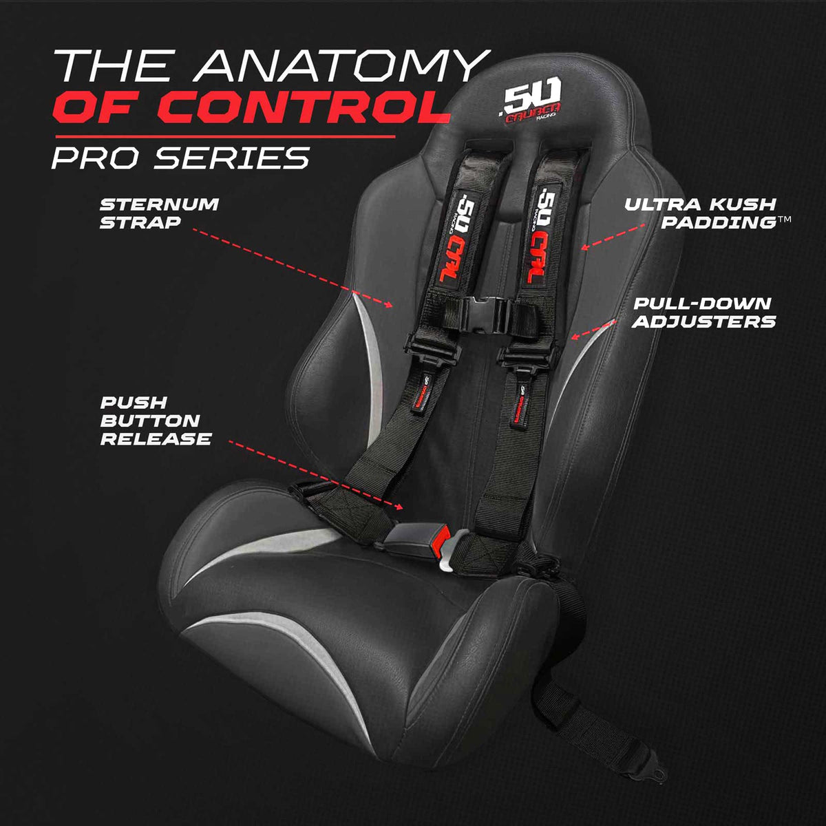 4-Point UTV Harness with Push-Button Release | 50 Caliber Racing
