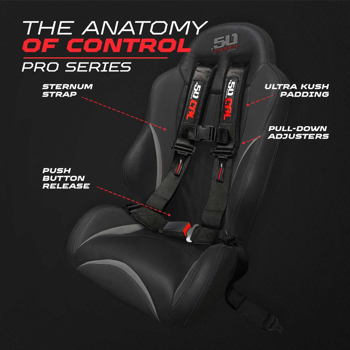 4-Point UTV Harness with Push-Button Release | 50 Caliber Racing