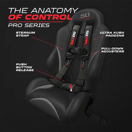 4-Point UTV Harness with Push-Button Release | 50 Caliber Racing