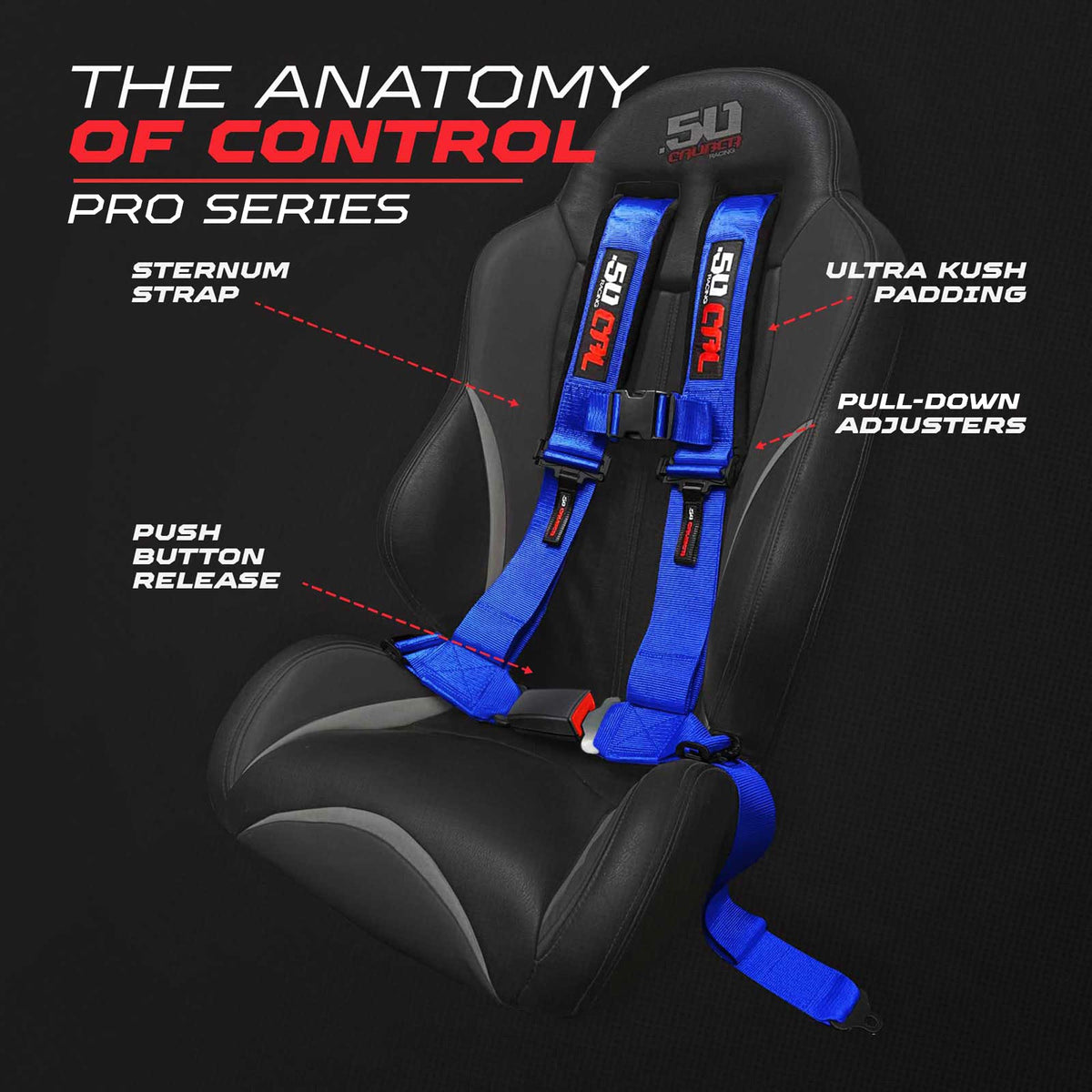 4-Point UTV Harness with Push-Button Release | 50 Caliber Racing