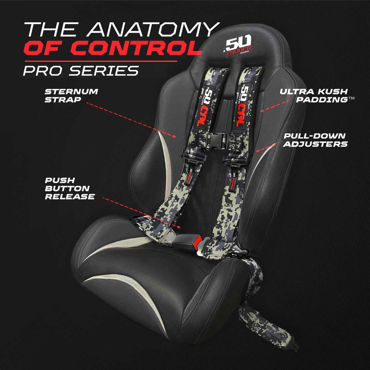 4-Point UTV Harness with Push-Button Release | 50 Caliber Racing