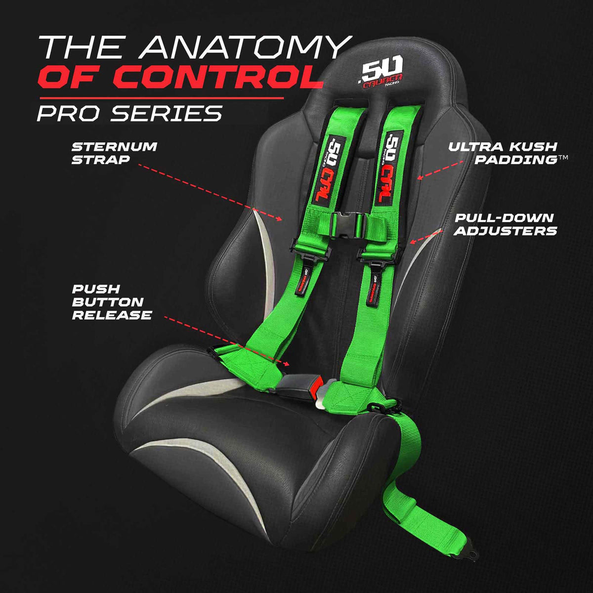 4-Point UTV Harness with Push-Button Release | 50 Caliber Racing