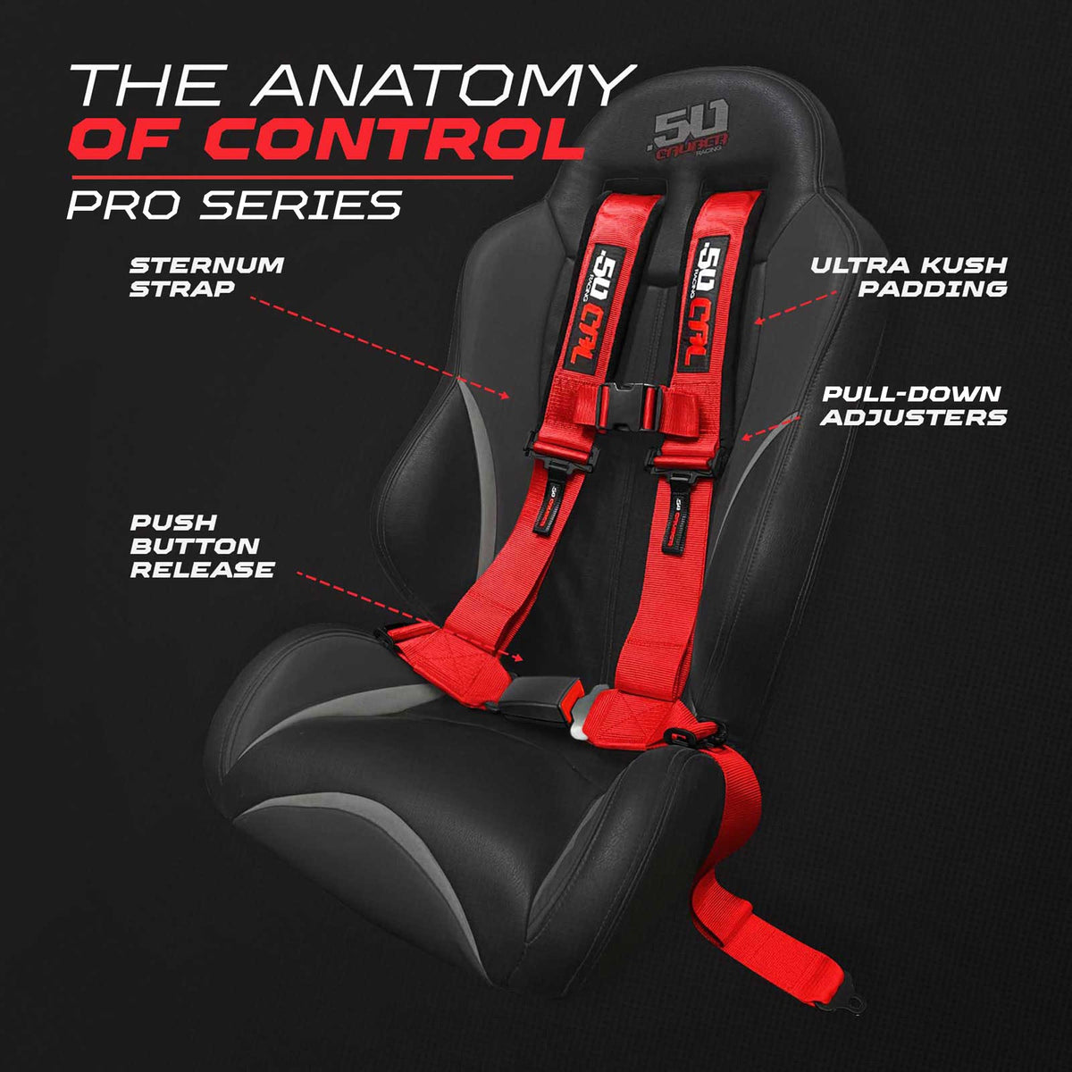 4-Point UTV Harness with Push-Button Release | 50 Caliber Racing