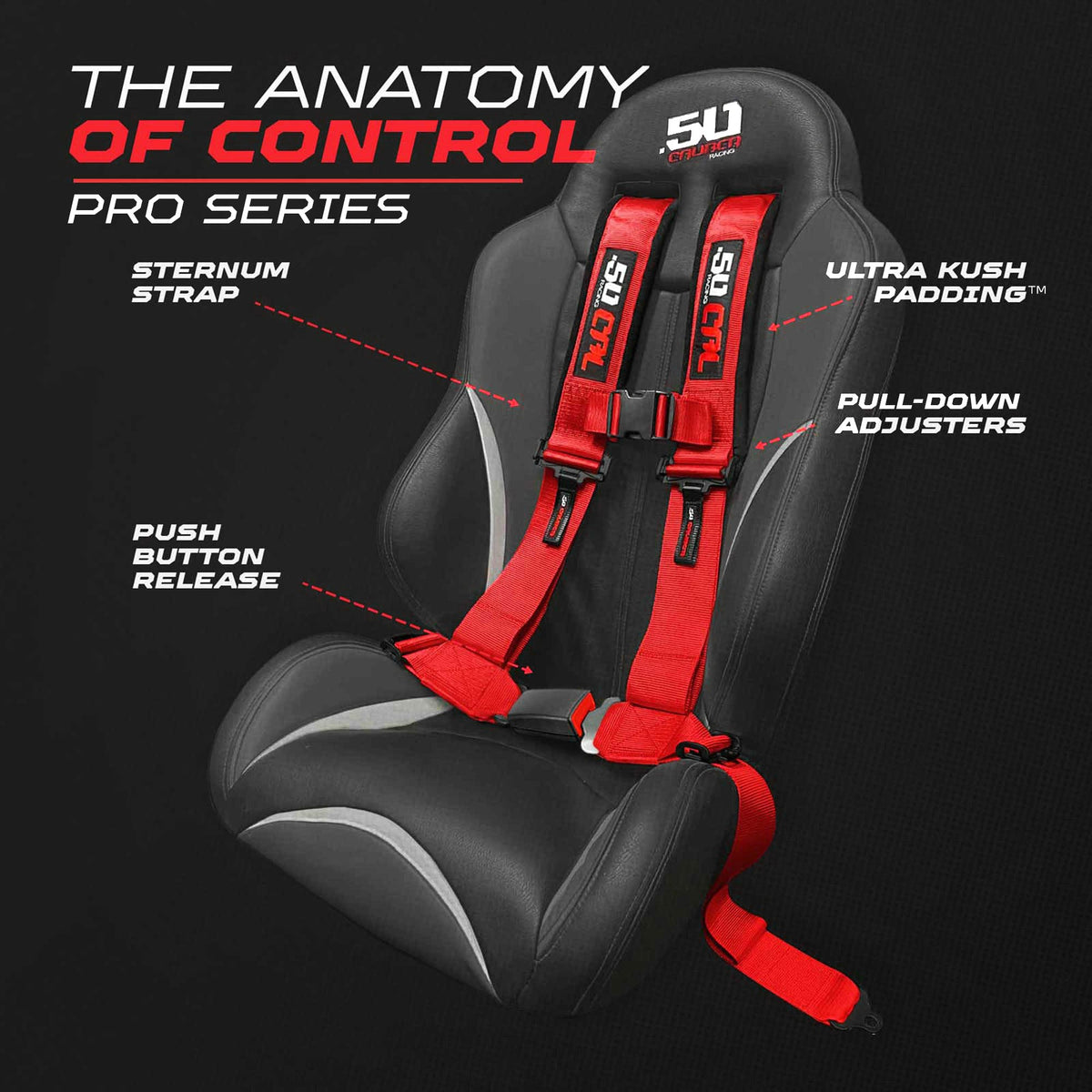 4-Point UTV Harness with Push-Button Release | 50 Caliber Racing