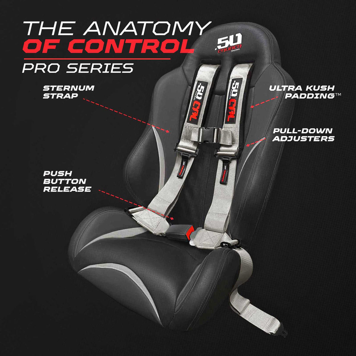 4-Point UTV Harness with Push-Button Release | 50 Caliber Racing
