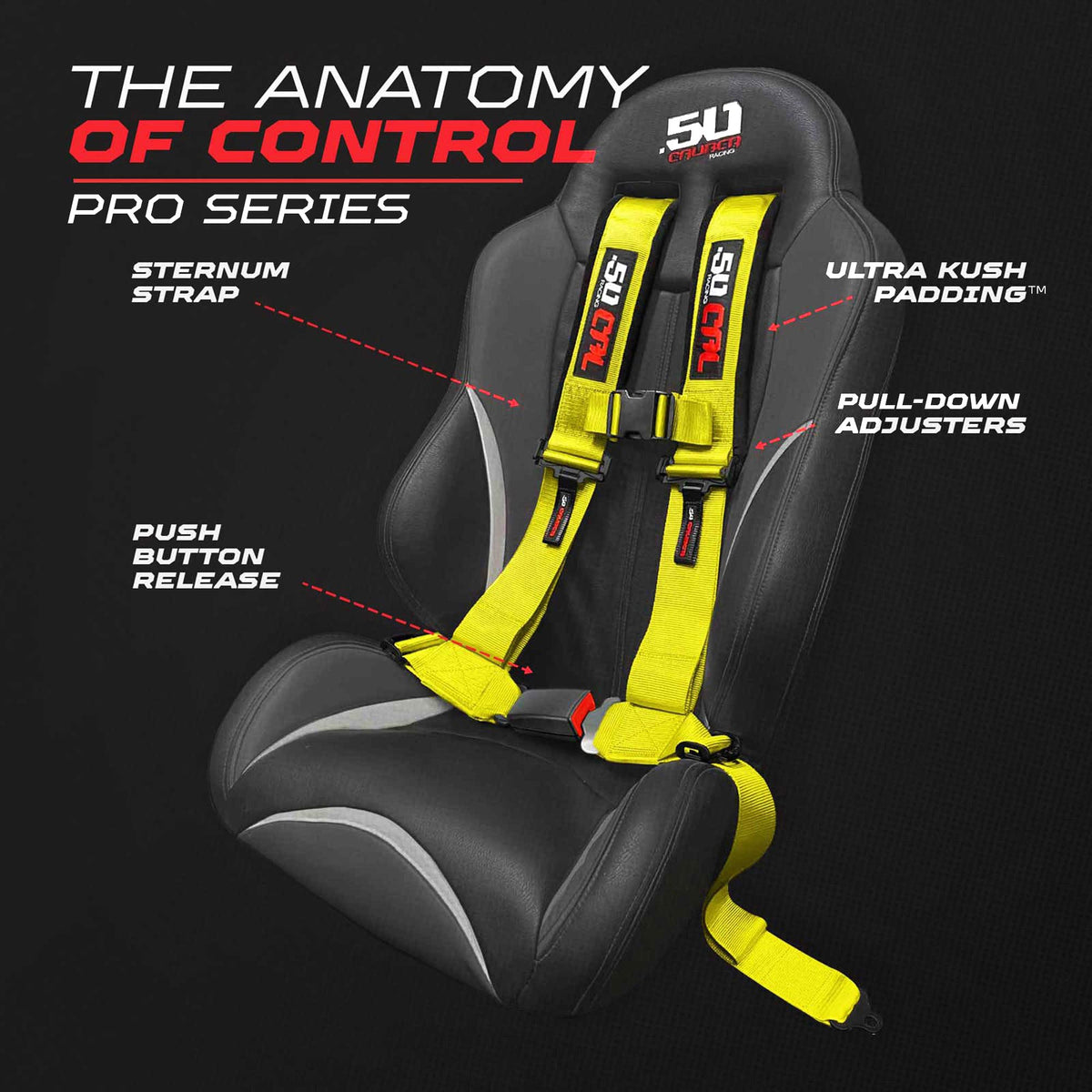 4-Point UTV Harness with Push-Button Release | 50 Caliber Racing