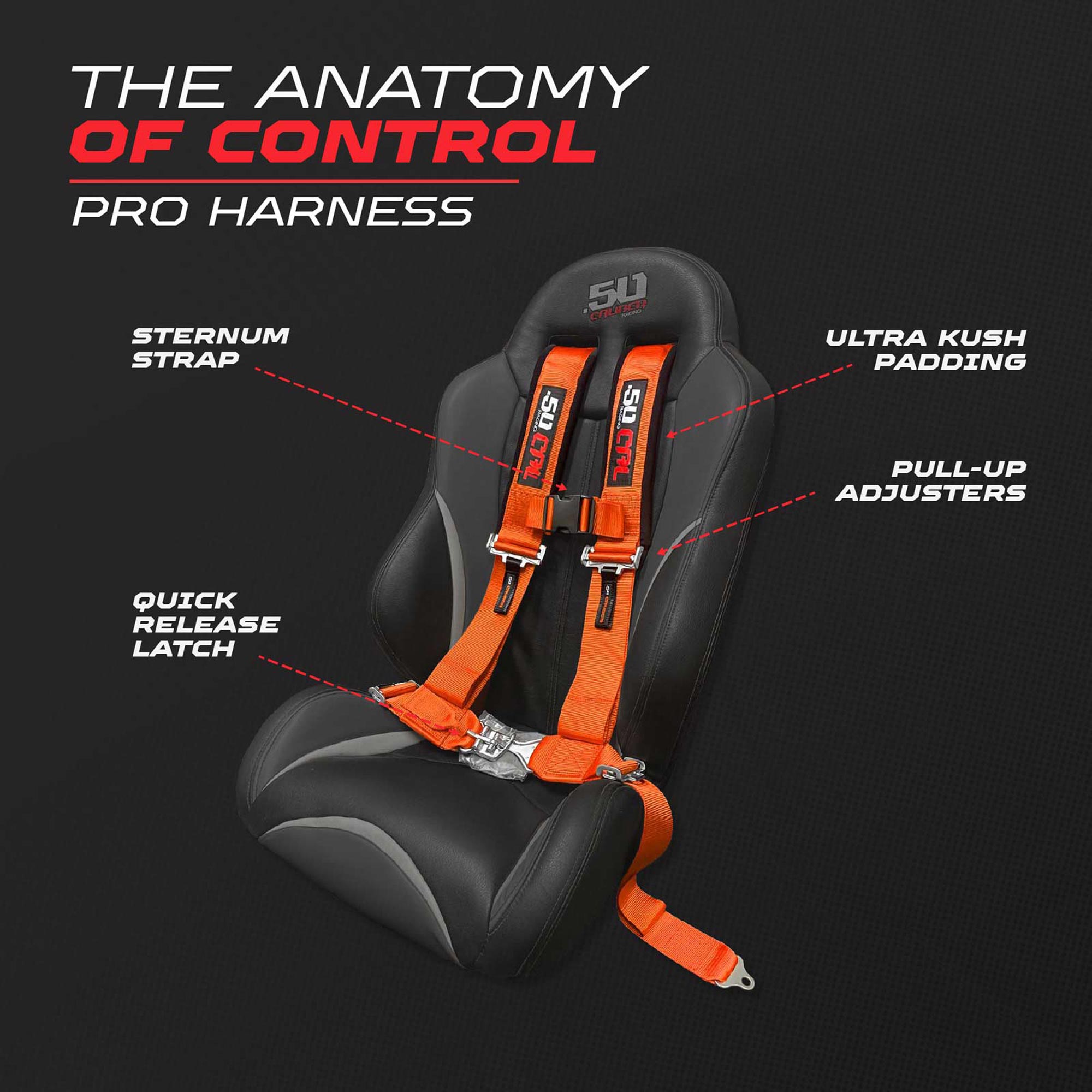 50 Caliber Racing 3" 4-Point UTV Harness | Latch & Link Quick Release | 9 Colors