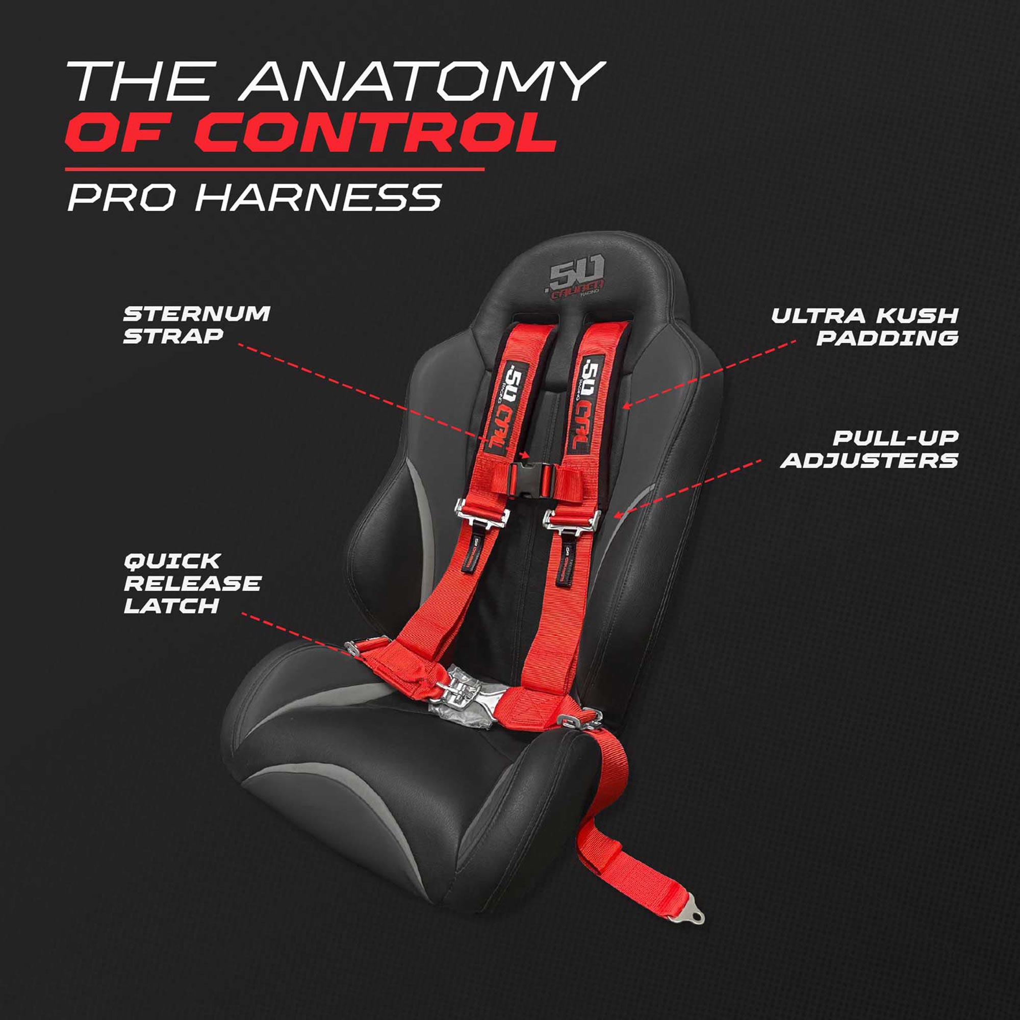 50 Caliber Racing 2" 4-Point UTV Harness - Latch & Link Quick Release