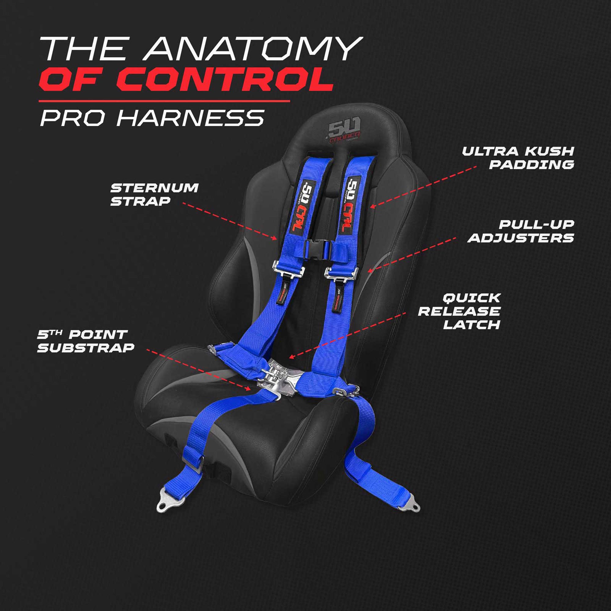 50 Caliber Racing 3" 5-Point UTV Harness | Anti-Submarine Strap | 9 Colors