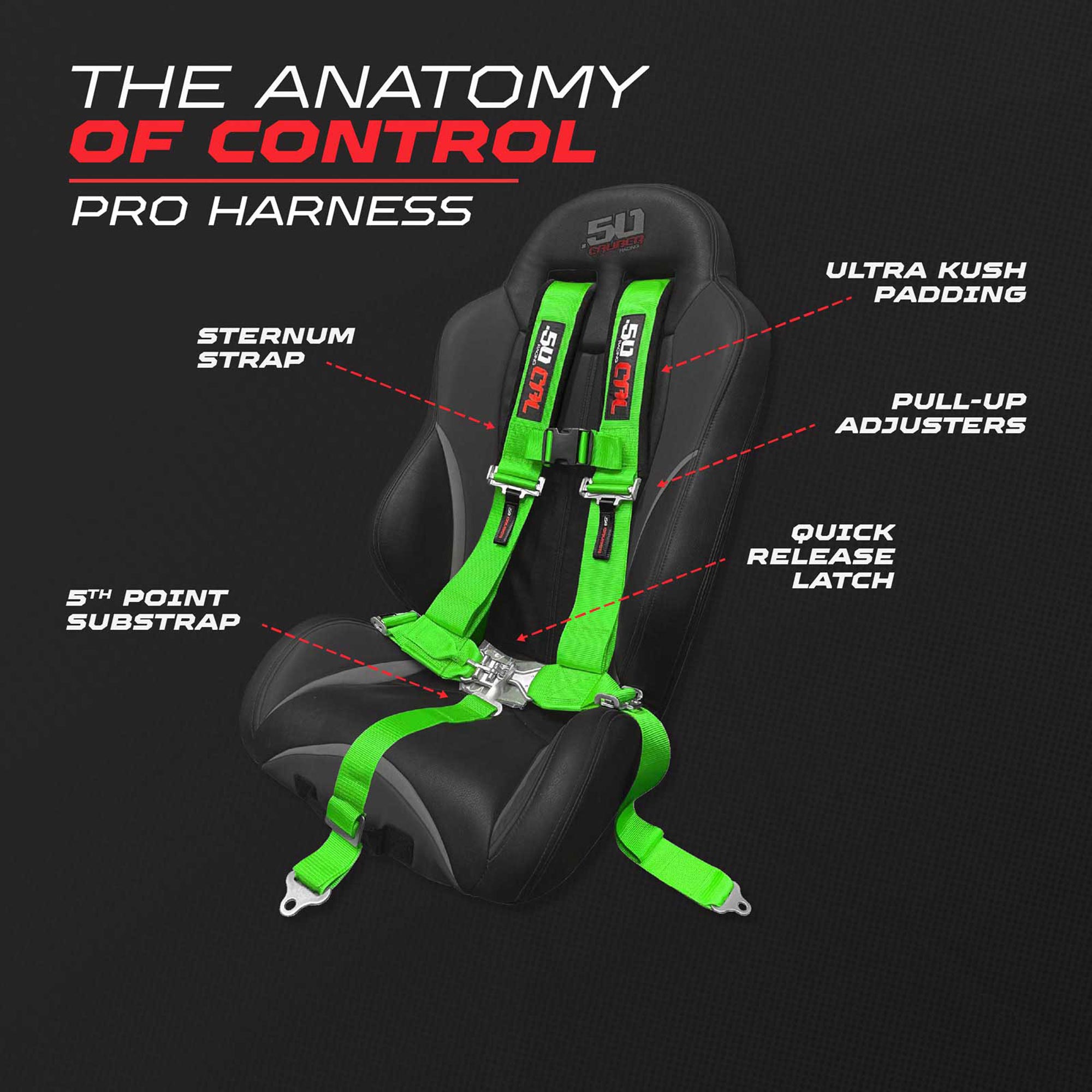 50 Caliber Racing 3" 5-Point UTV Harness | Anti-Submarine Strap | 9 Colors