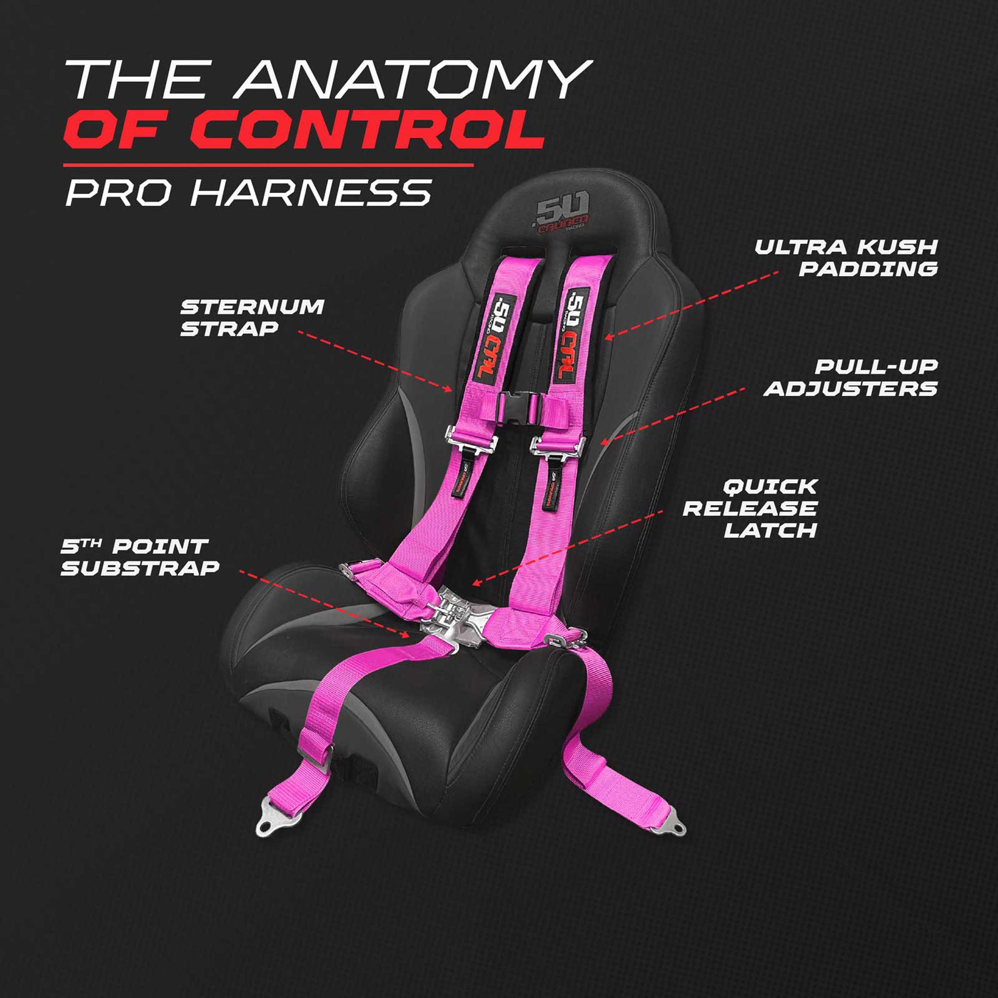 50 Caliber Racing 3" 5-Point UTV Harness | Anti-Submarine Strap | 9 Colors