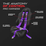 50 Caliber Racing 3" 5-Point UTV Harness | Anti-Submarine Strap | 9 Colors
