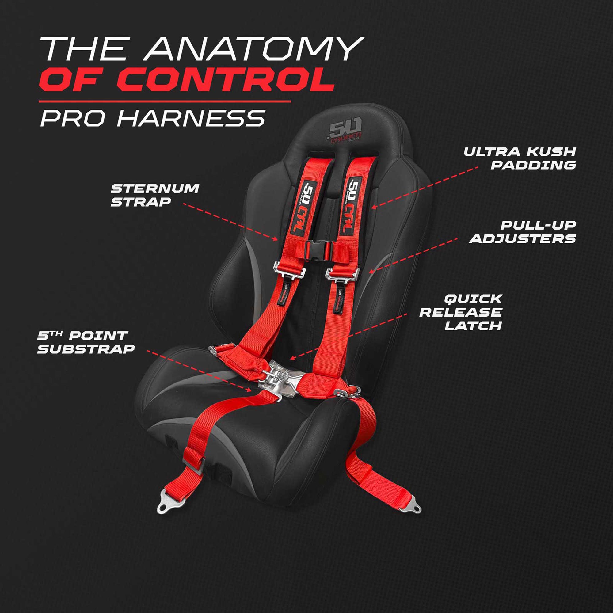 50 Caliber Racing 3" 5-Point UTV Harness | Anti-Submarine Strap | 9 Colors