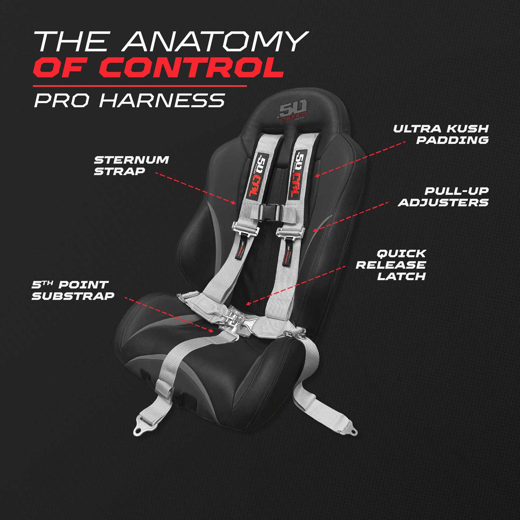50 Caliber Racing 3" 5-Point UTV Harness | Anti-Submarine Strap | 9 Colors