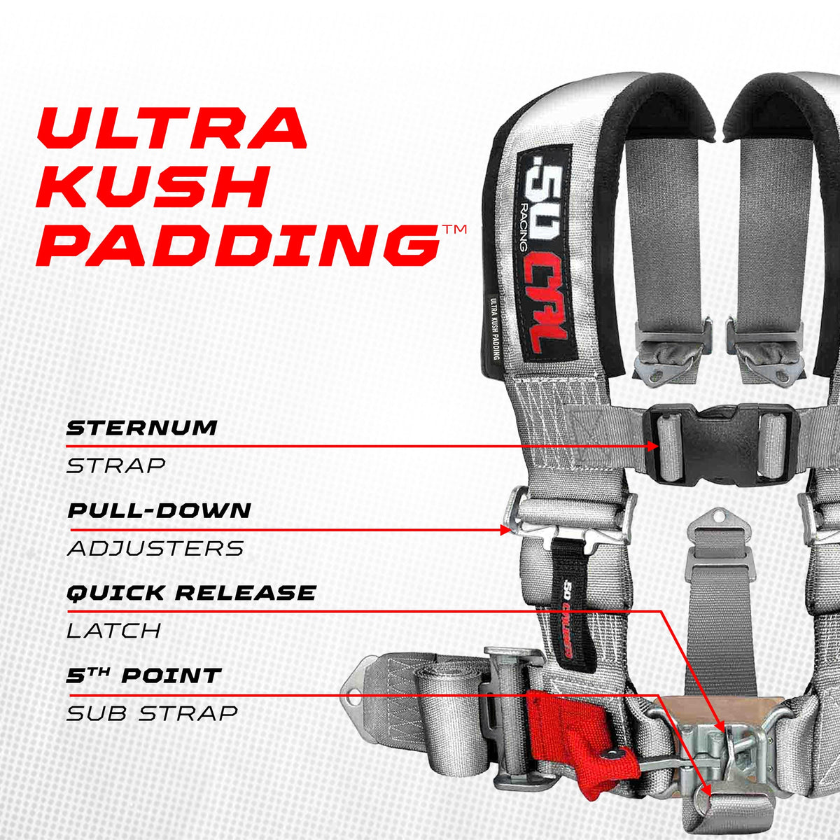 Pro Series 2" 5-Point Race-Latch UTV Harness