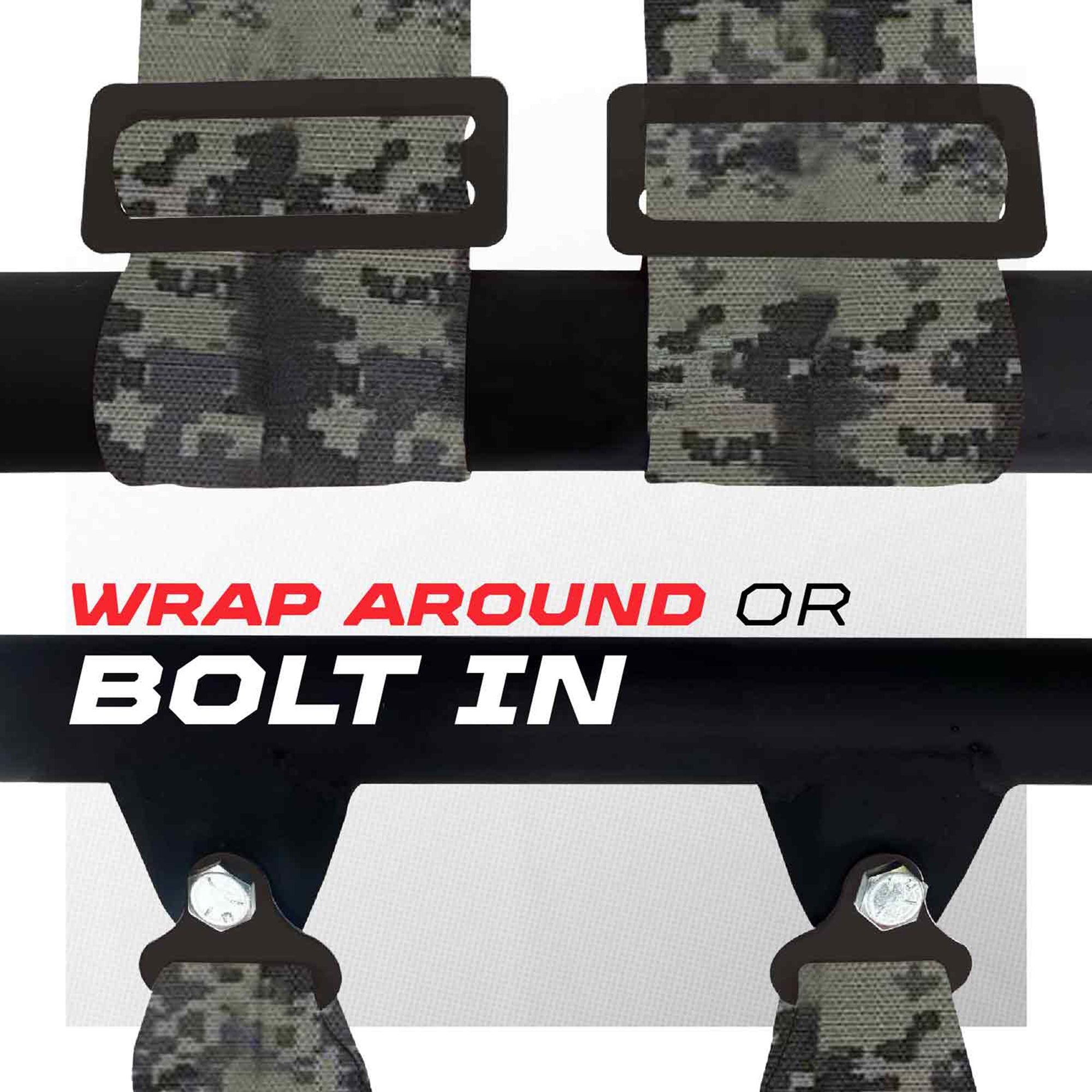 50 Caliber Racing 4-Point UTV Harness – Push Button, Sewn-In Pads, 10 Colors, 2" & 3"
