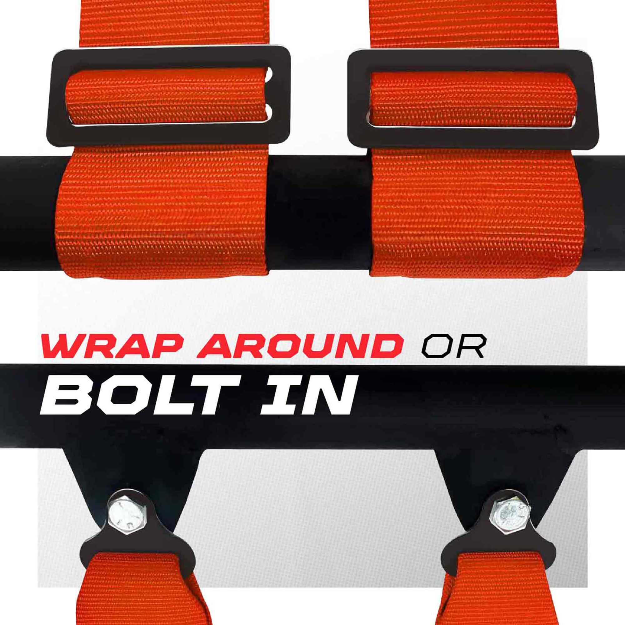 50 Caliber Racing 4-Point UTV Harness – Push Button, Sewn-In Pads, 10 Colors, 2" & 3"