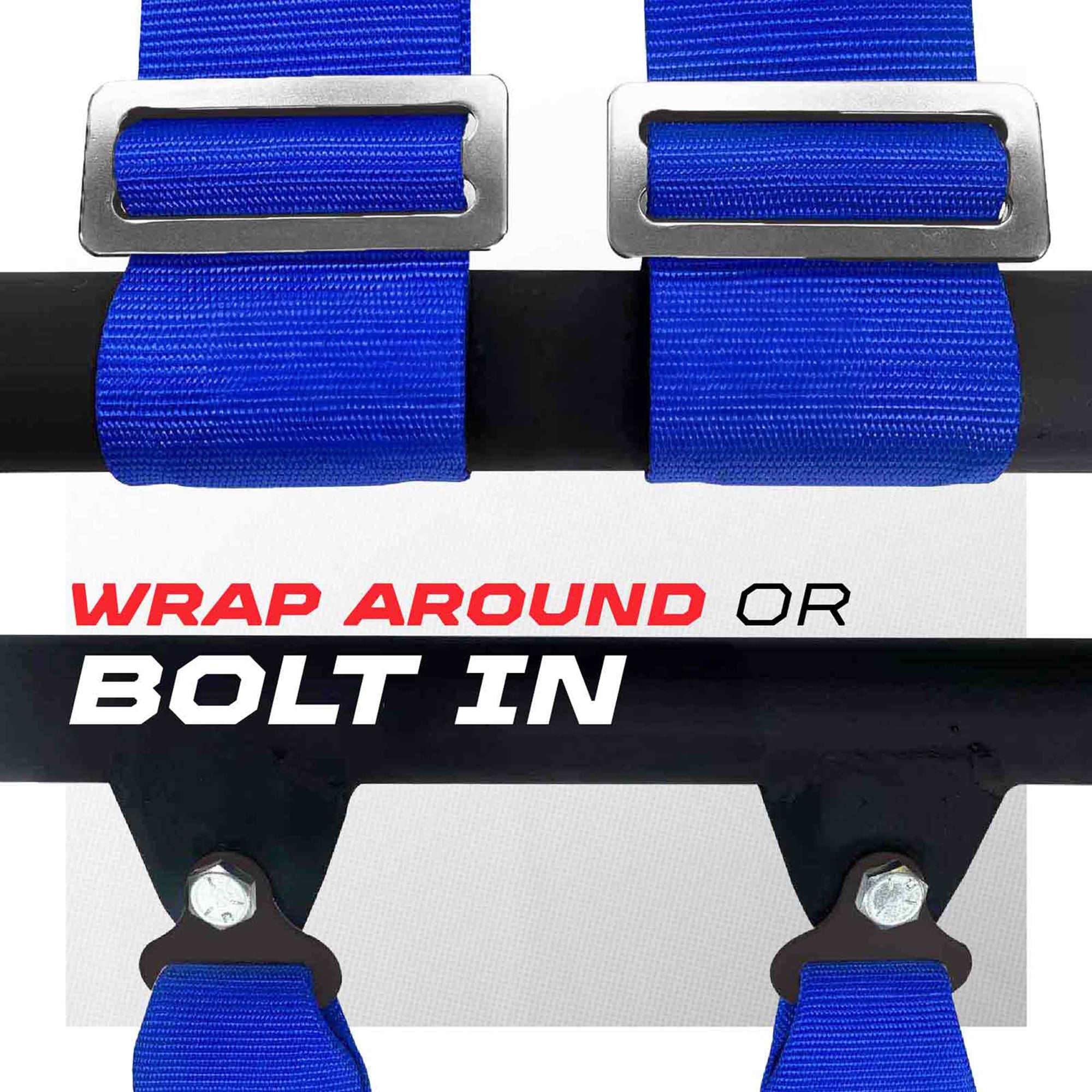 50 Caliber Racing 2" 4-Point UTV Harness - Latch & Link Quick Release