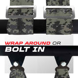 50 Caliber Racing 2-inch 4-point UTV harness in Camouflage — wrap-around and bolt-in mounting options