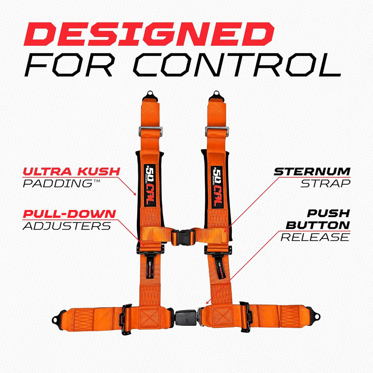4-Point UTV Harness with Push-Button Release | 50 Caliber Racing