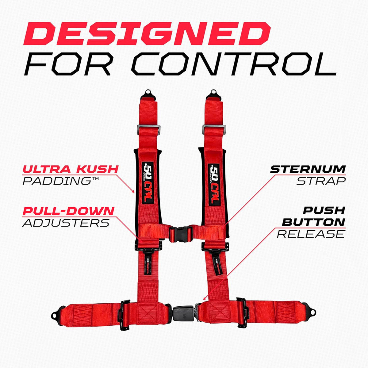4-Point UTV Harness with Push-Button Release | 50 Caliber Racing