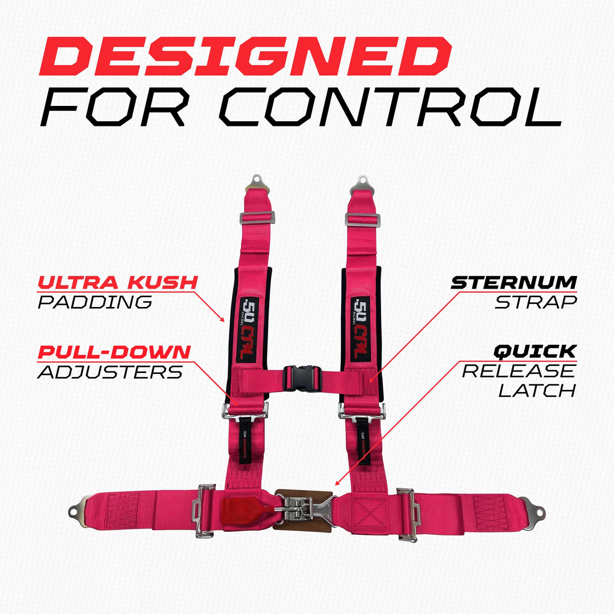 50 Caliber Pro Series 2" 4-Point Race-Latch UTV Harness