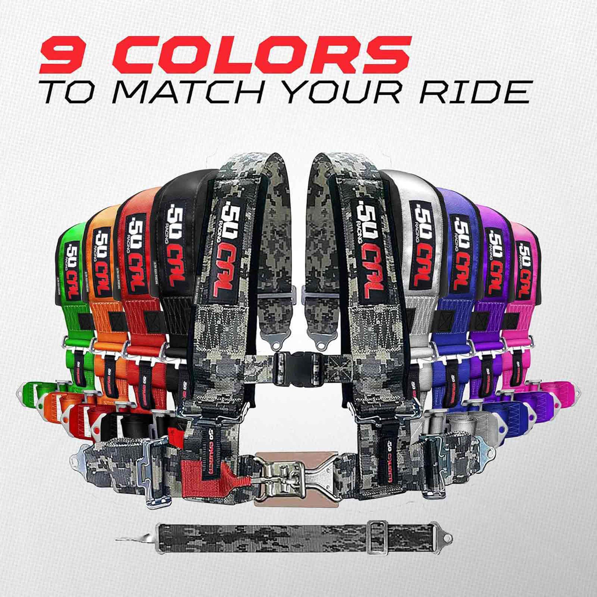 50 Caliber Racing 3" 5-Point UTV Harness | Anti-Submarine Strap | 9 Colors