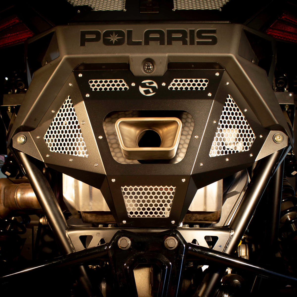 Photo of SDR Motorsports Polaris Pro R Rear Exhaust Cover by SDR Motorsports - Premium Exhaust Covers for UTVs / Side by Sides