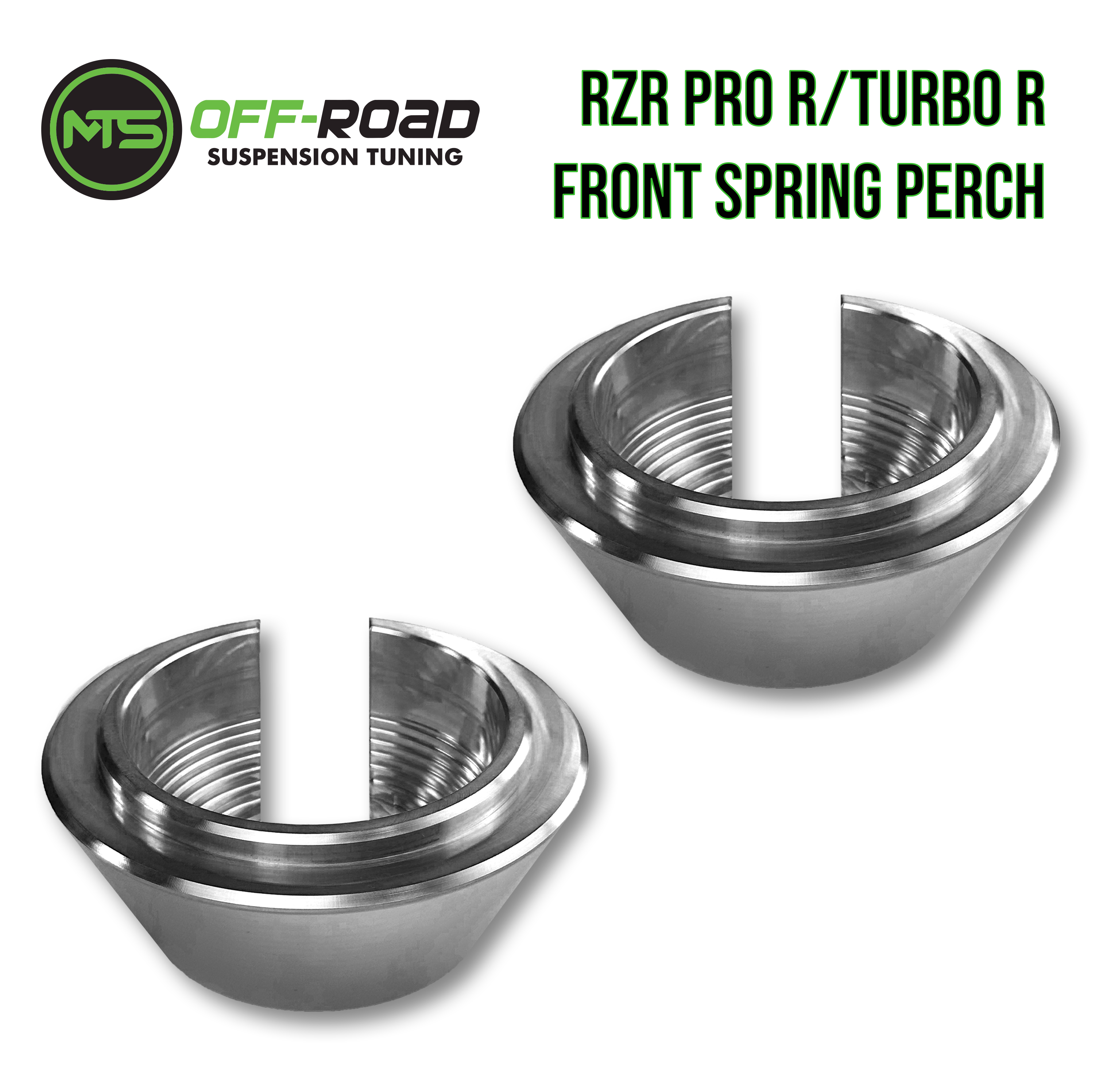 Photo of Polaris RZR Pro R/Turbo R/Pro S Billet Front Spring Perch Collars - Set of 2 by MTS Off-Road - Premium Spring Perches for UTVs / Side by Sides